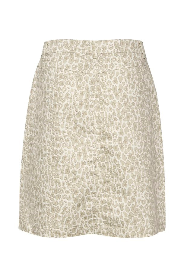 Cream Alma Skirt - Cobblestone Leopard