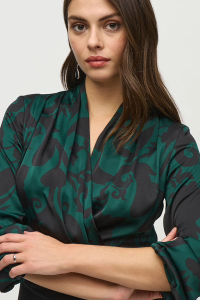 Silky Knit Layered Dress in Absolute Green by Joseph Ribkoff