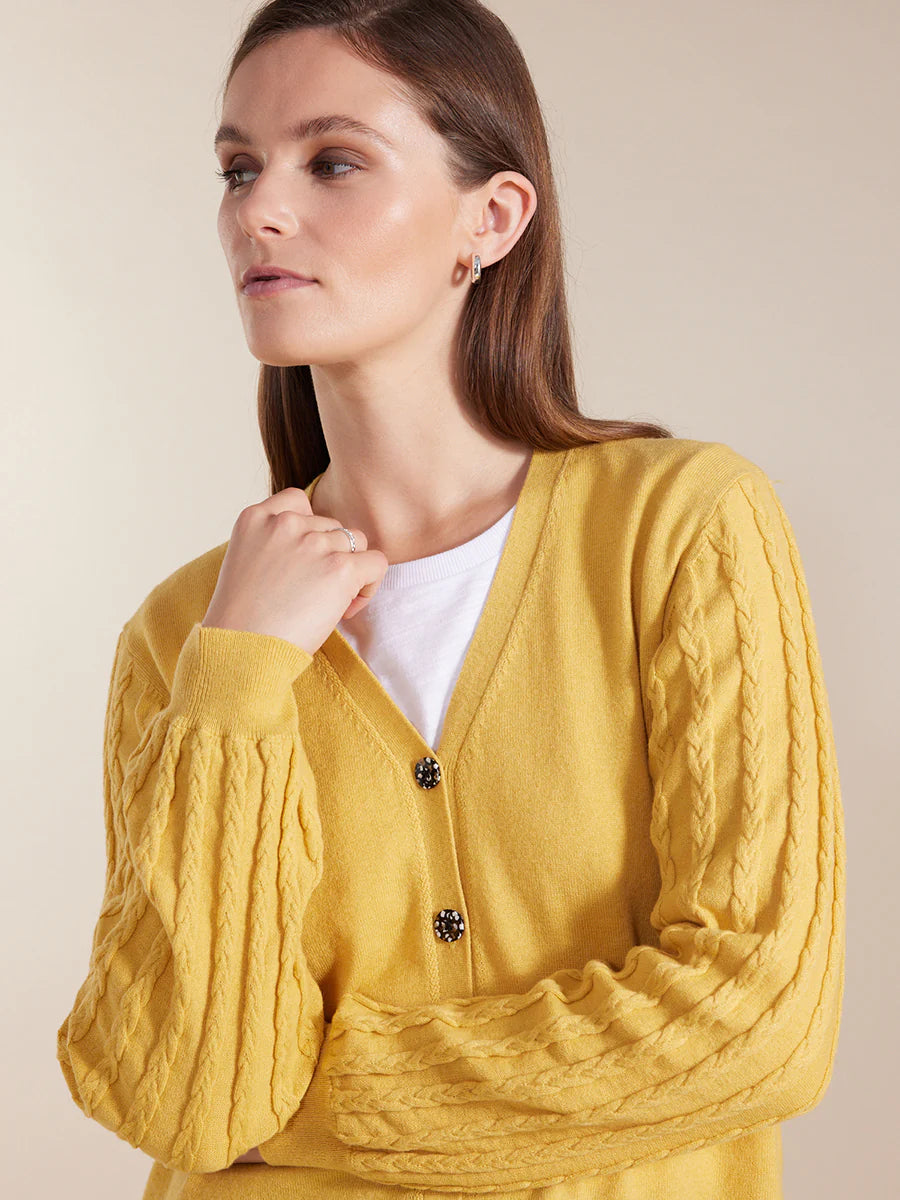 Marco Polo Cable Sleeve Cardigan - Marigold