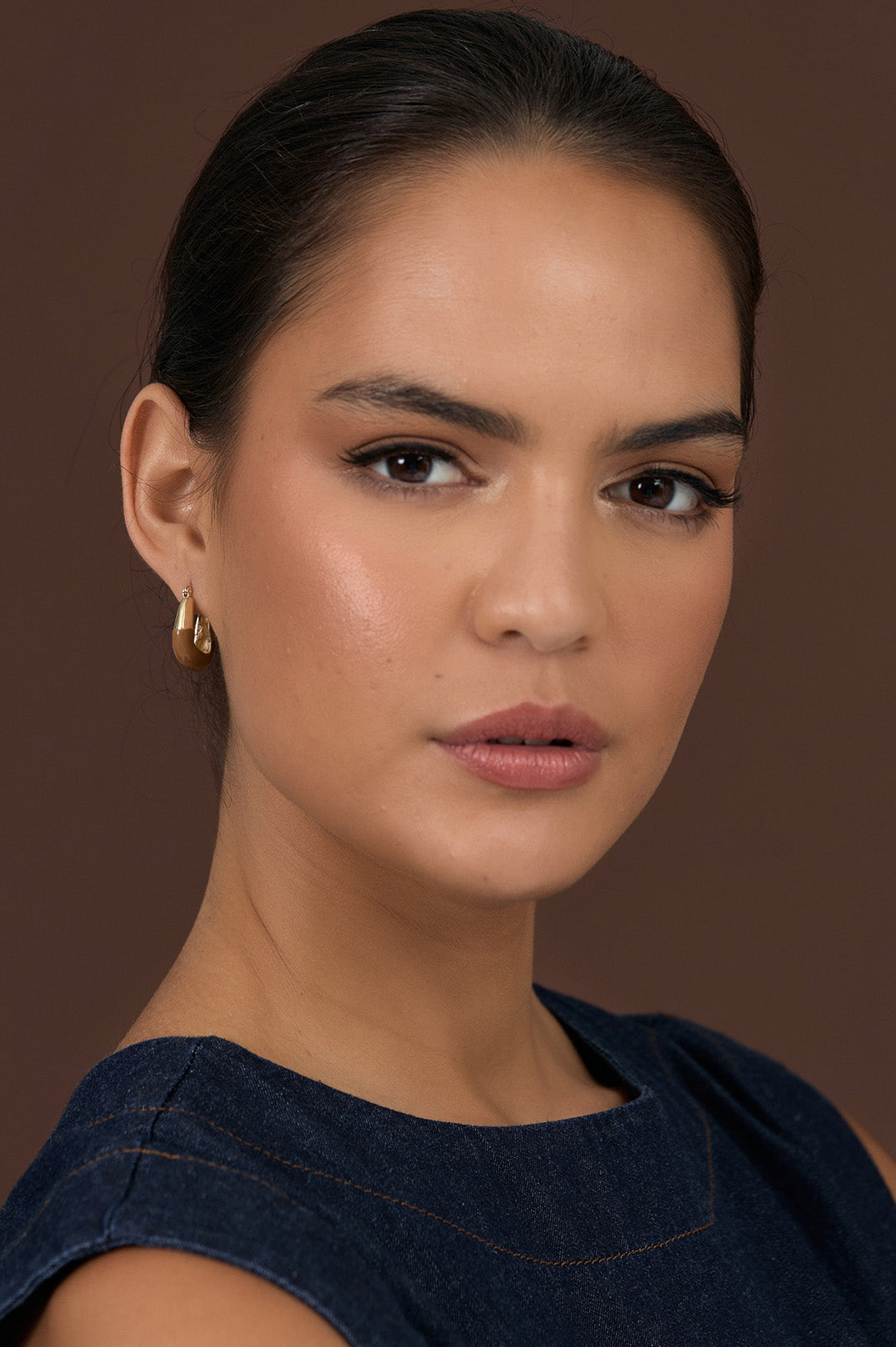 Adorne Enamel Dipped Event Hoops 4119 - Tan