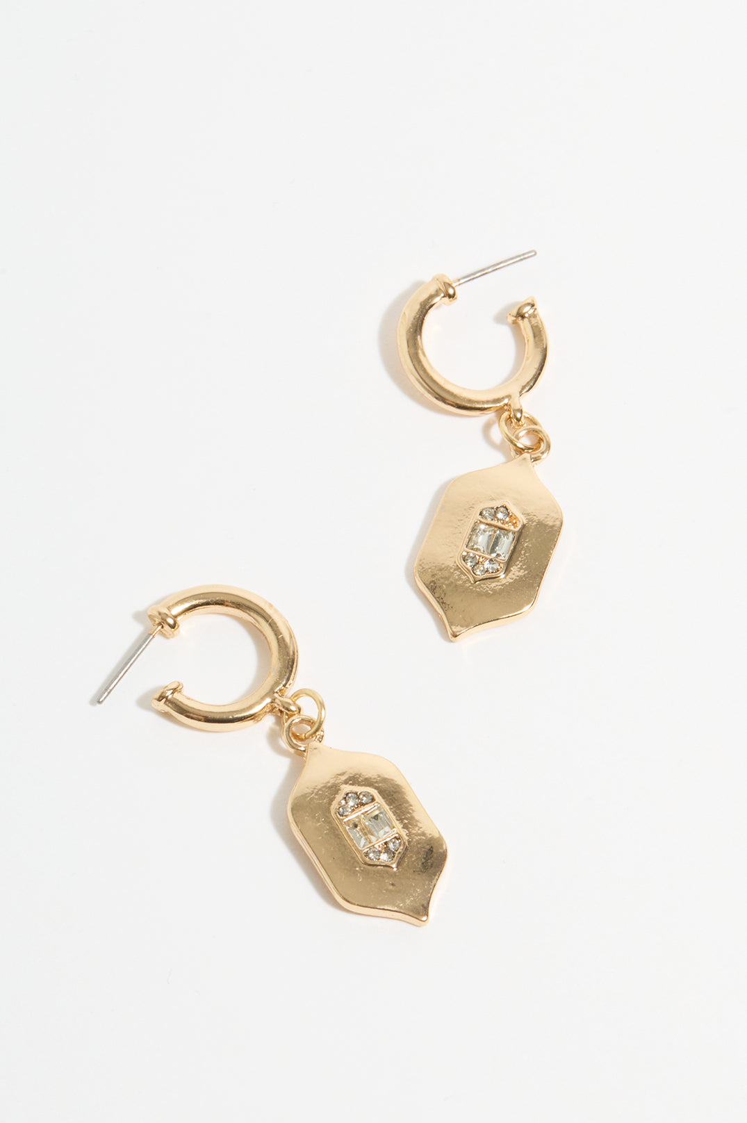 Adorne Charm Drop Mini Hoops 4182 - Gold