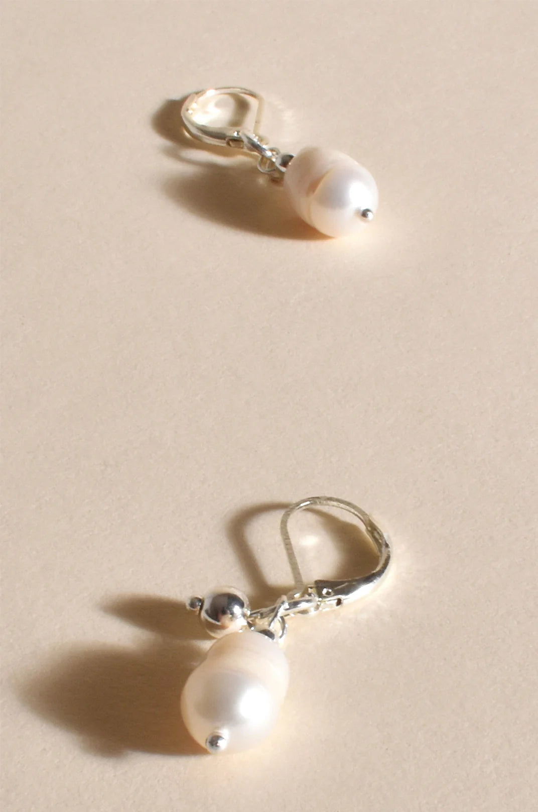 Adorne Fresh Water Pearl Hook Earings 3211 - Silver/ Cream