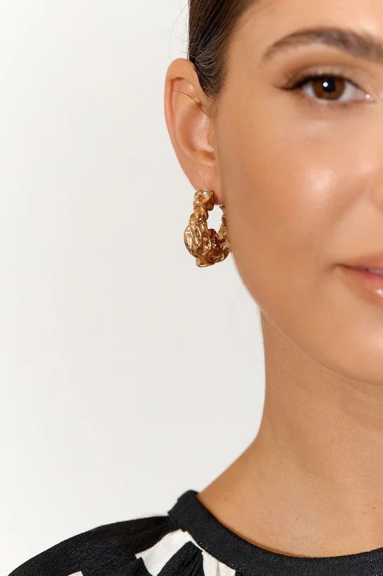 Adorne Molten Mini Hoops - Gold