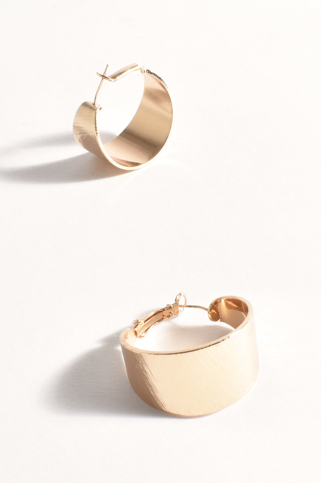 Adorne Wide Textured Hoops - Available in 2 colours
