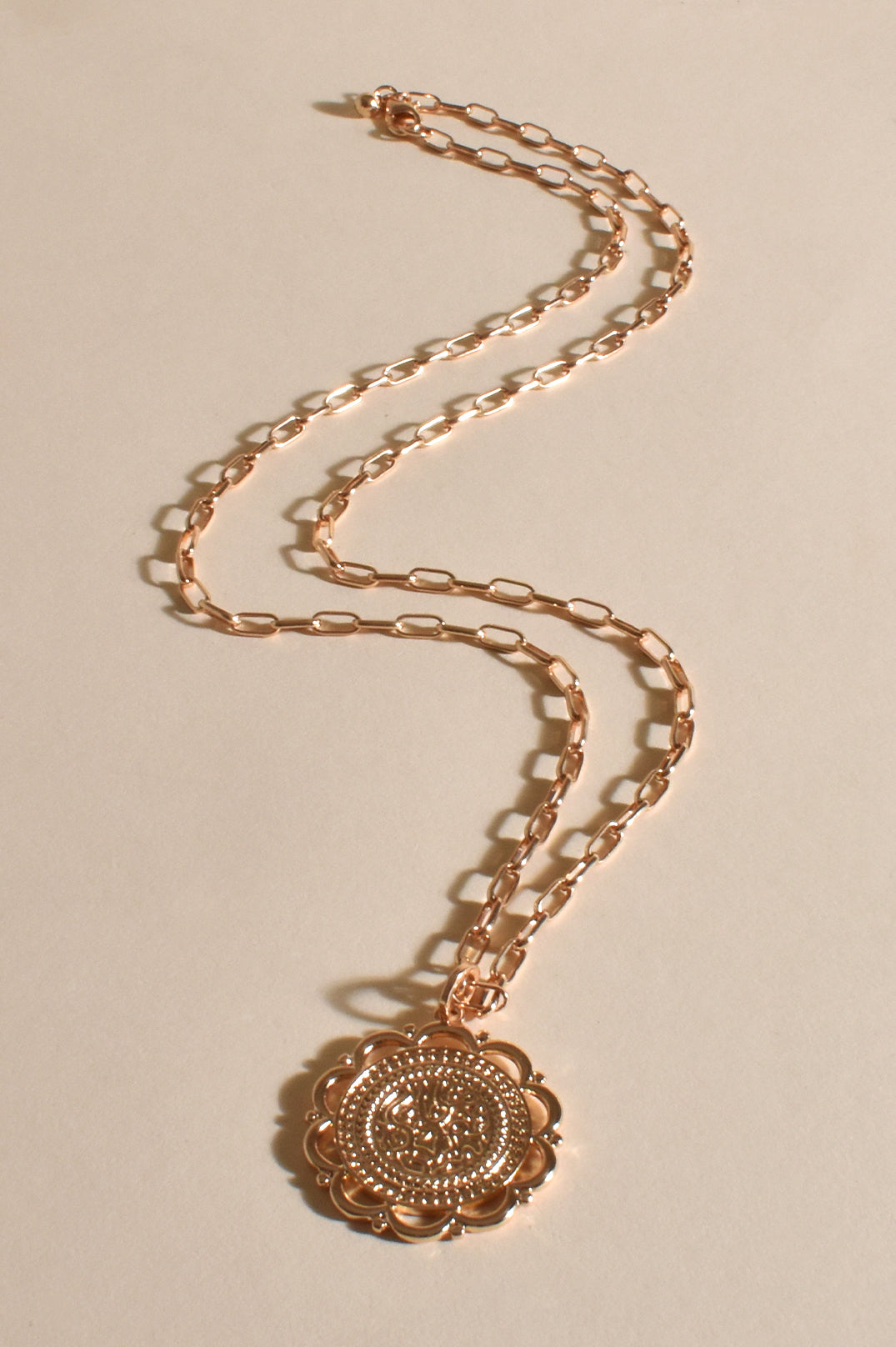 Adorne Long Vintage Pendant Necklace - Gold