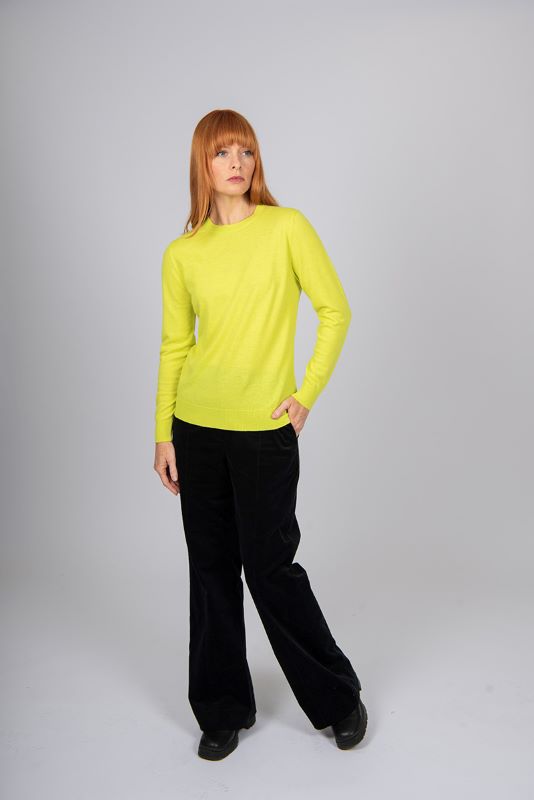 Bridge & Lord Chloe Crew Neck Pullover - Chartreuse
