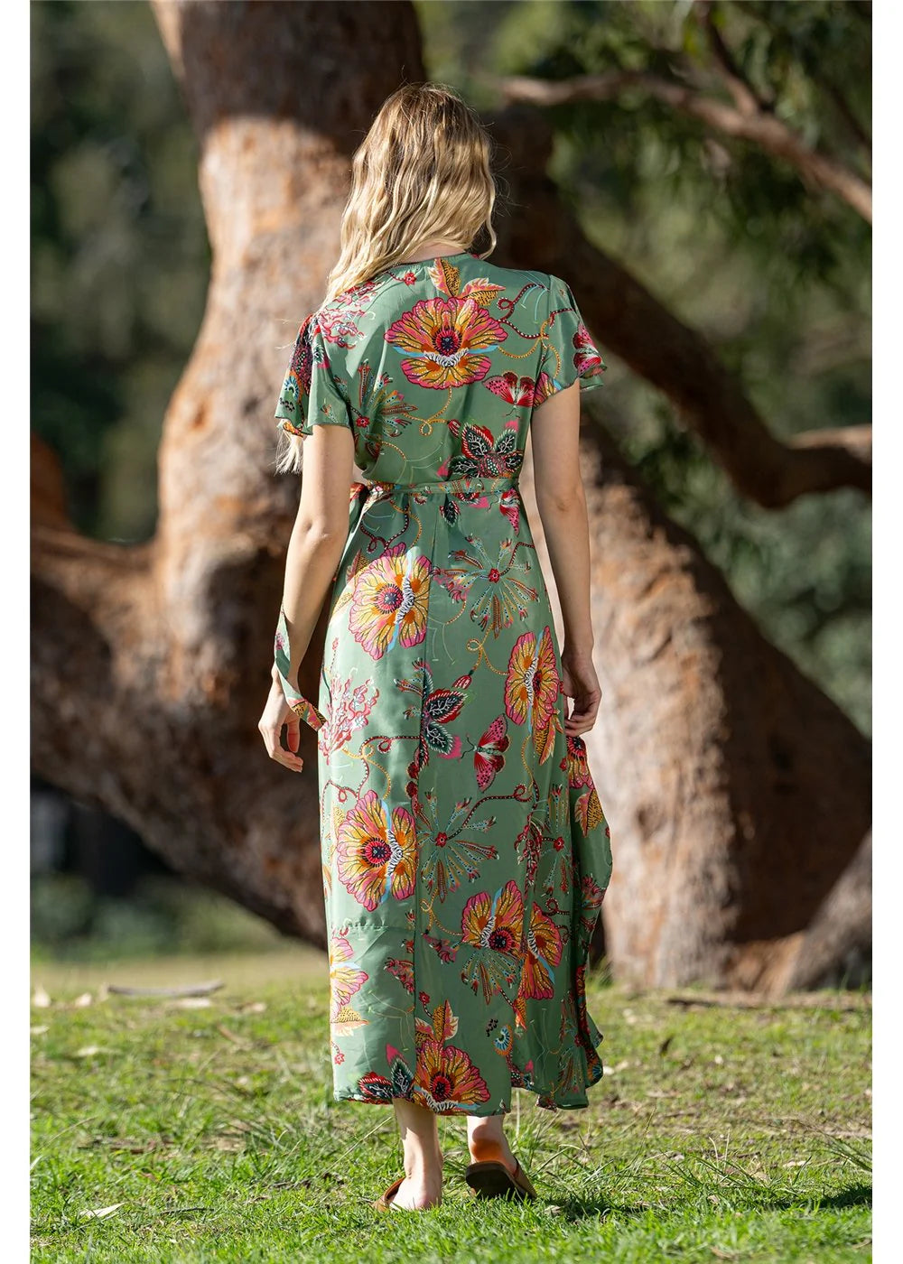 Cienna Posey Wrap Drerss - Print