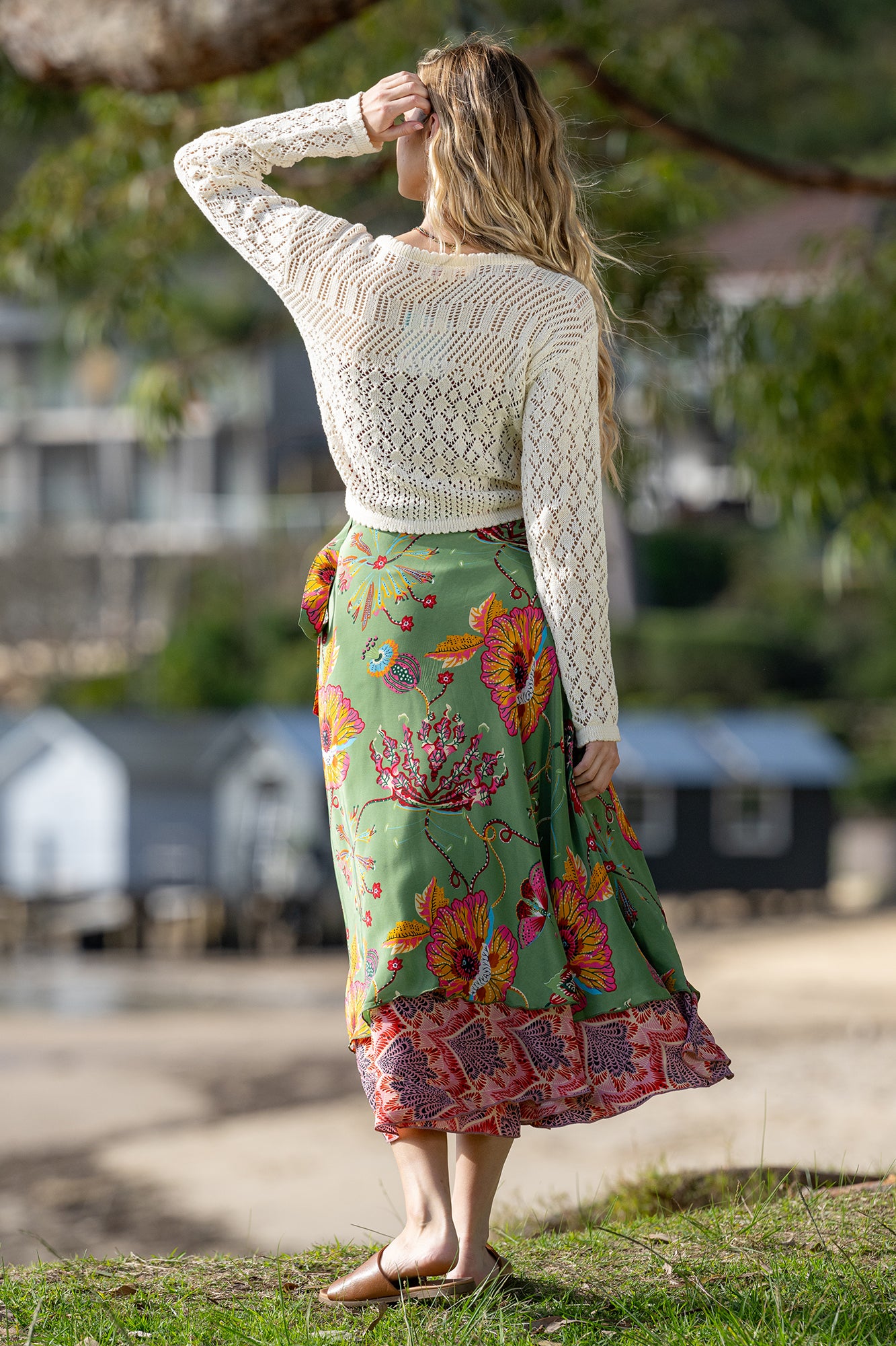 Cienna Posey Wrap Skirt - Print