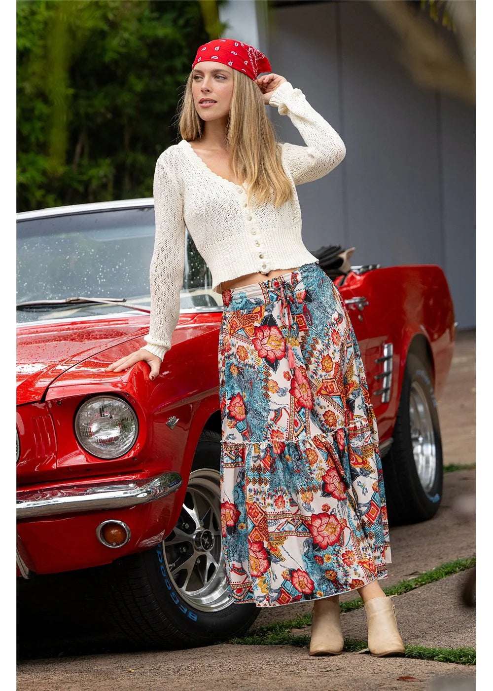 Cienna Margot Frill Maxi Skirt - Print