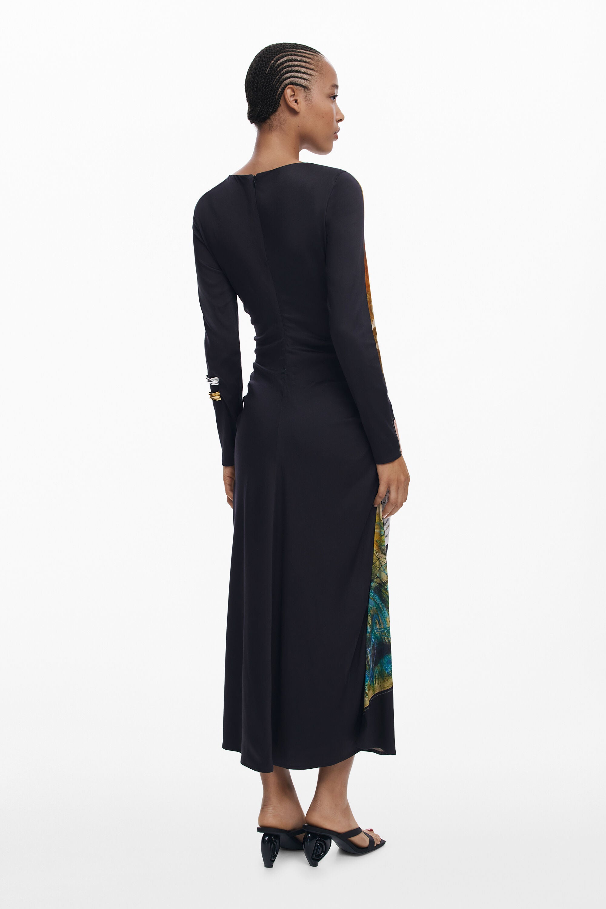 Desigual Collage Print Asymmetrical Dress - Black