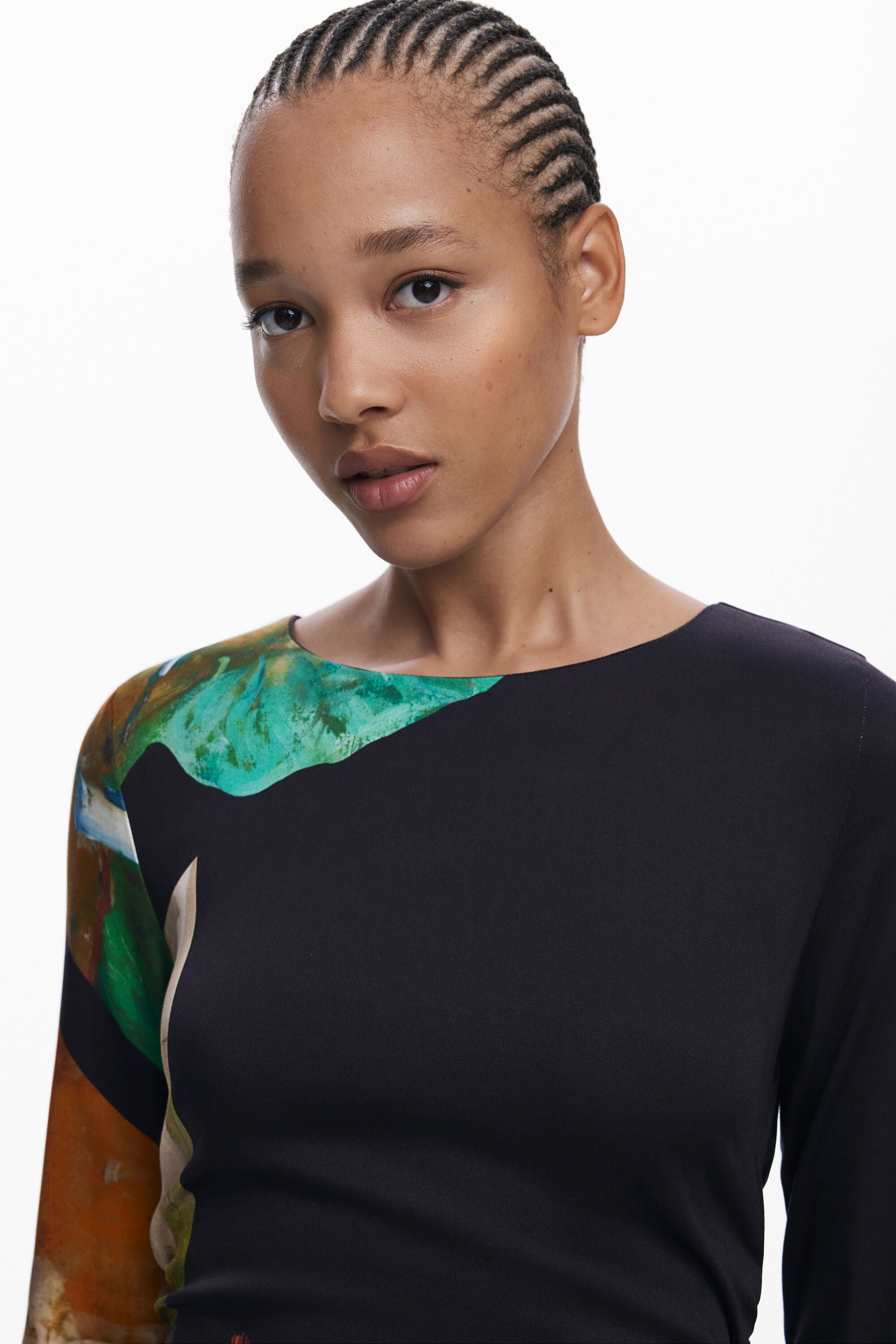 Desigual Collage Print Asymmetrical Dress - Black