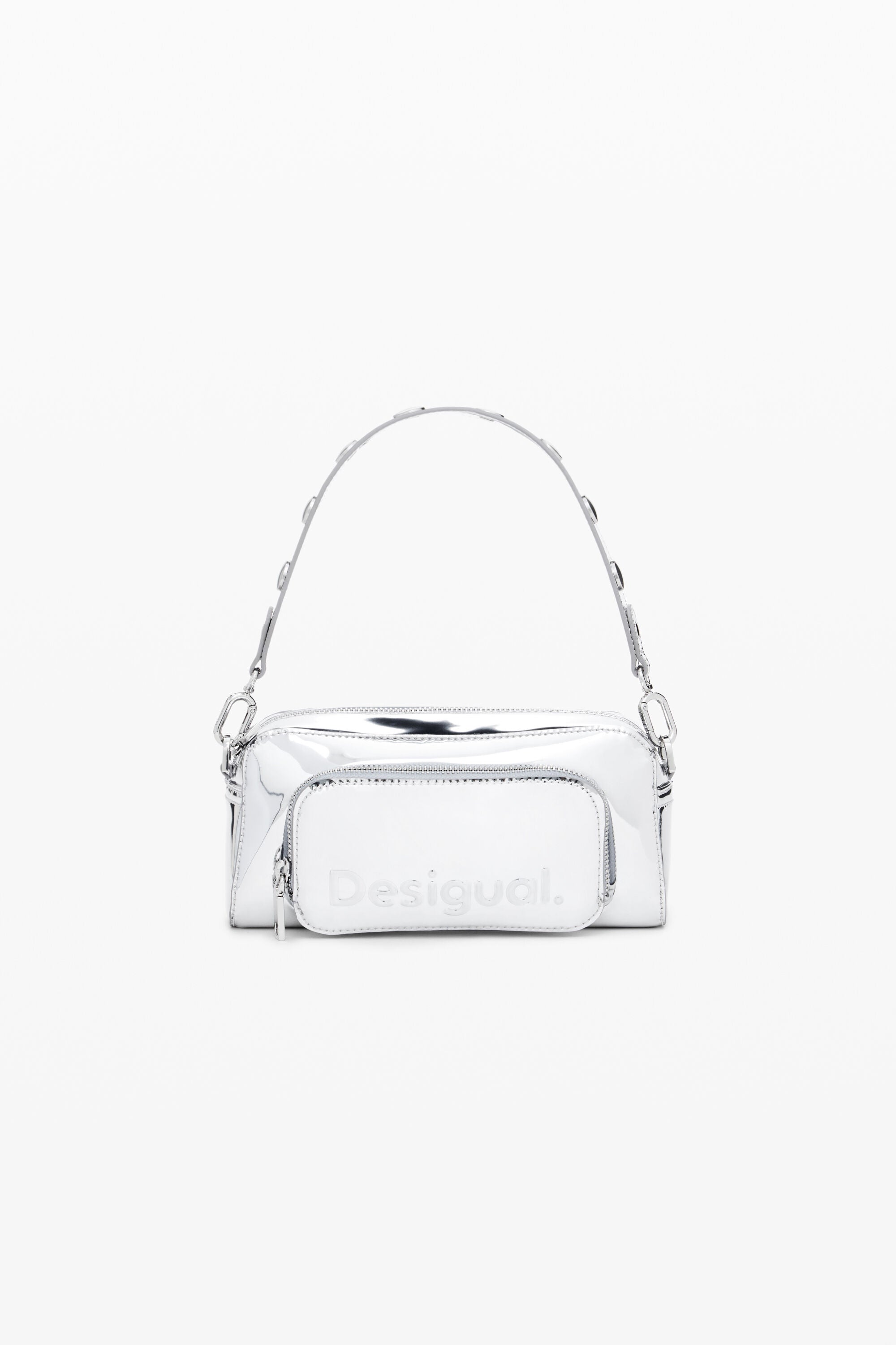 Desigual Logo Crossbody Bag - Silver