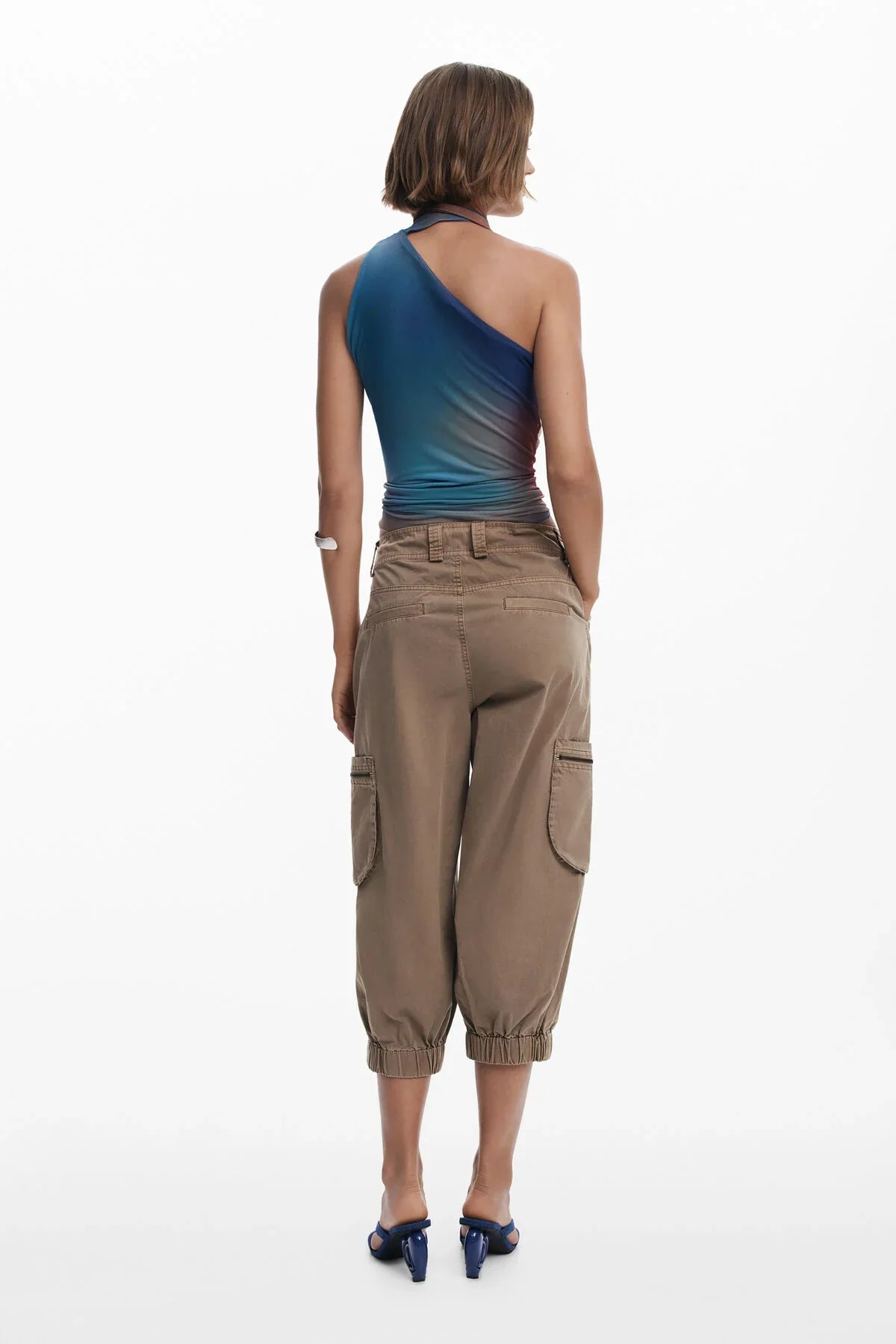 Desigual Loira Cargo Capri Pants - Latte
