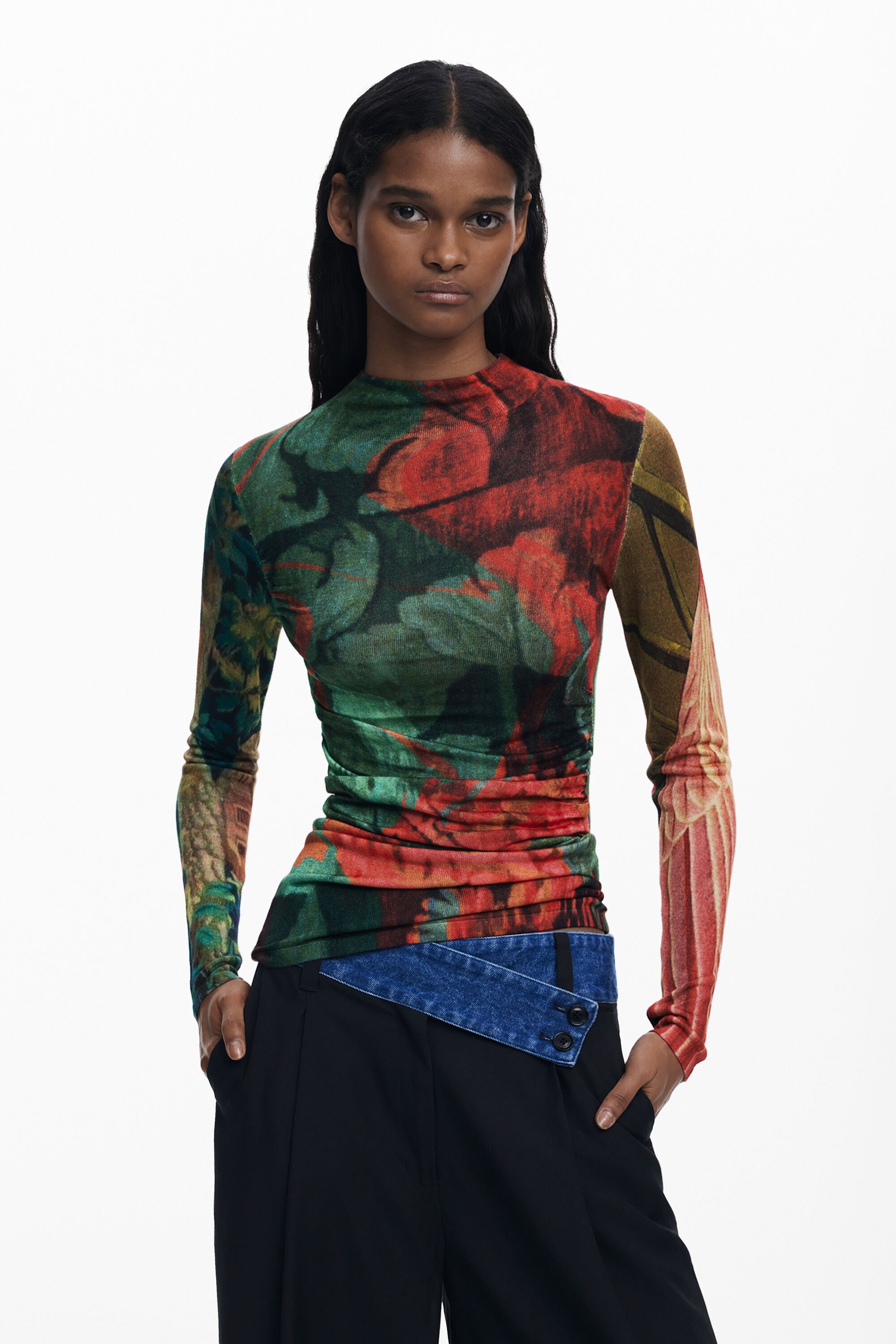 Desigual Monsieur Christian Lacroix Fitted Tapestry Print Top - Multi
