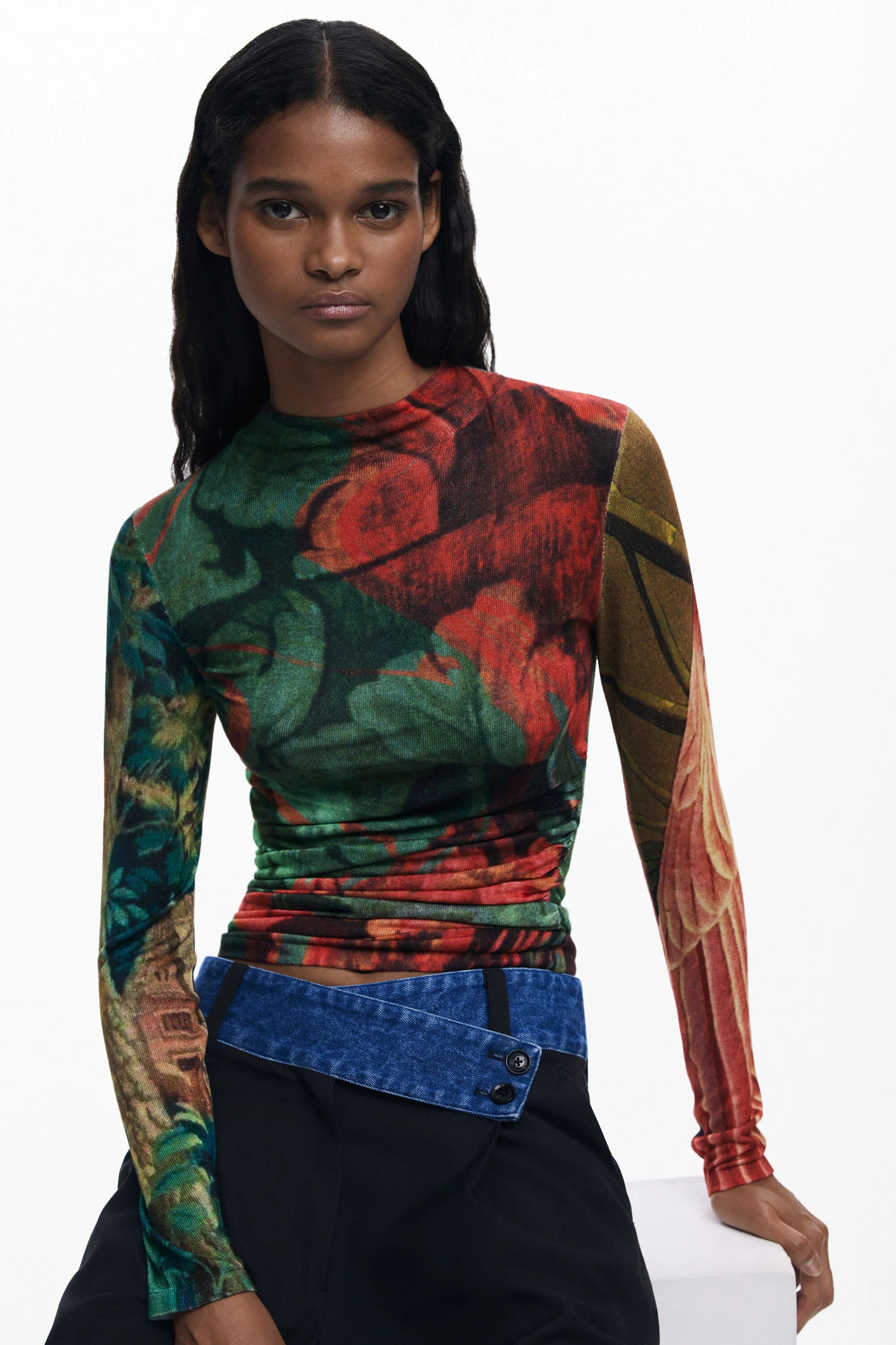 Desigual Monsieur Christian Lacroix Fitted Tapestry Print Top - Multi