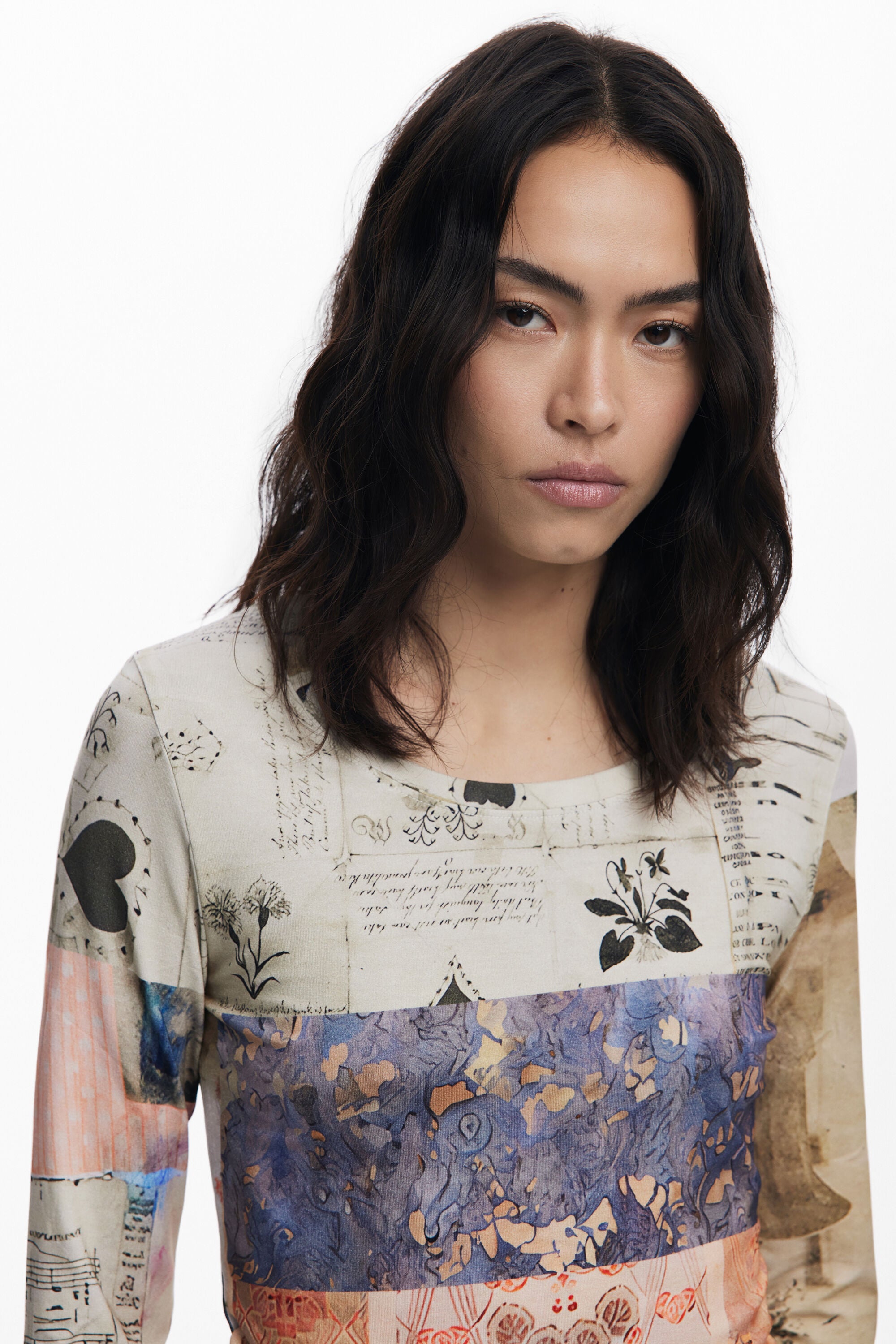 Desigual Collage Print Top 339019 - Multi