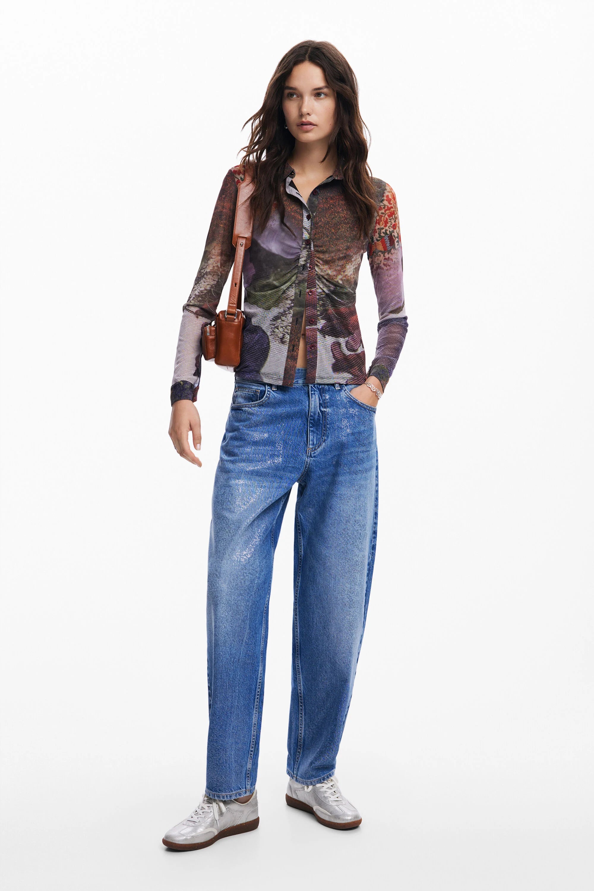 Desigual Silky Print Shirt - Autumn Forrest