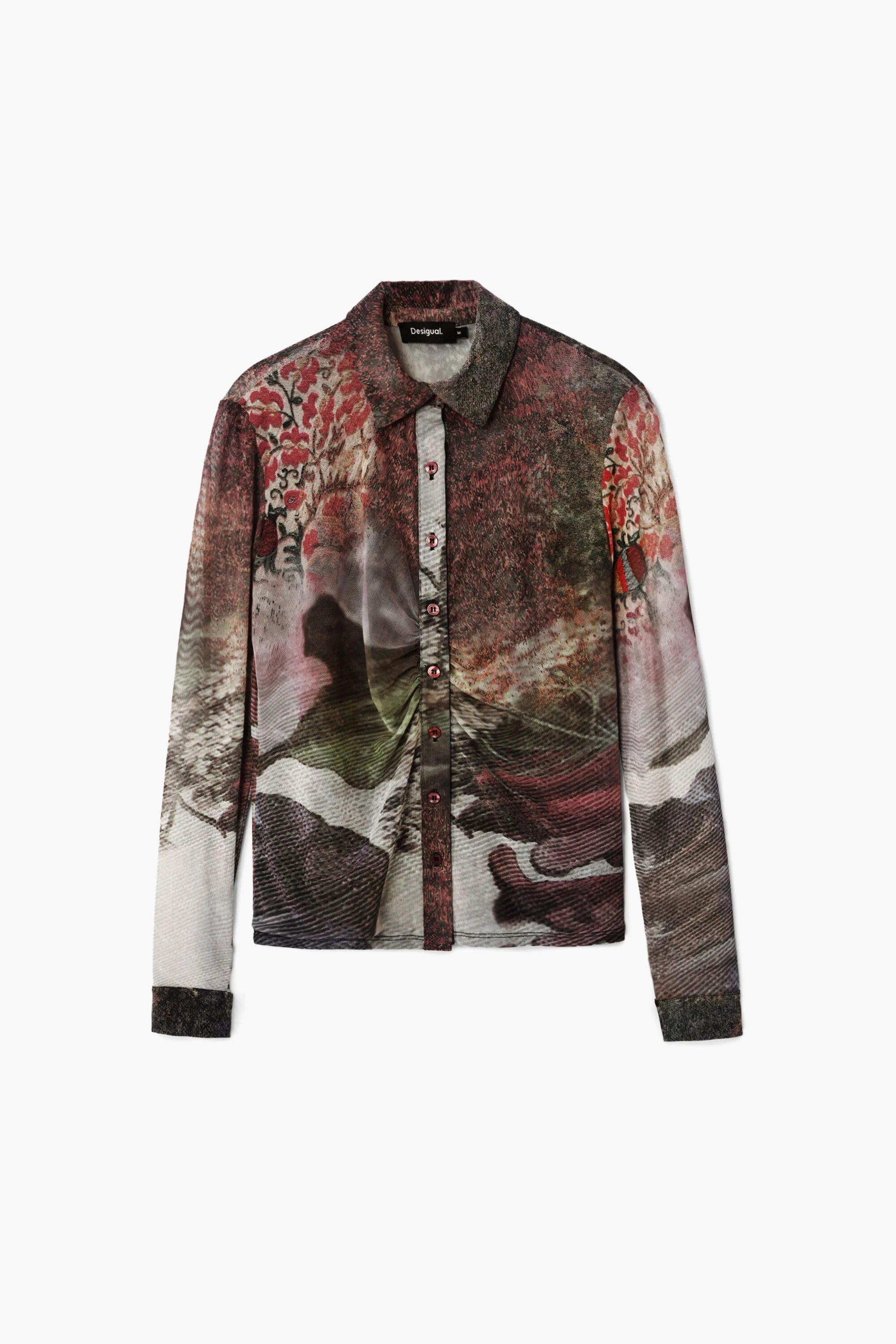 Desigual Silky Print Shirt - Autumn Forrest