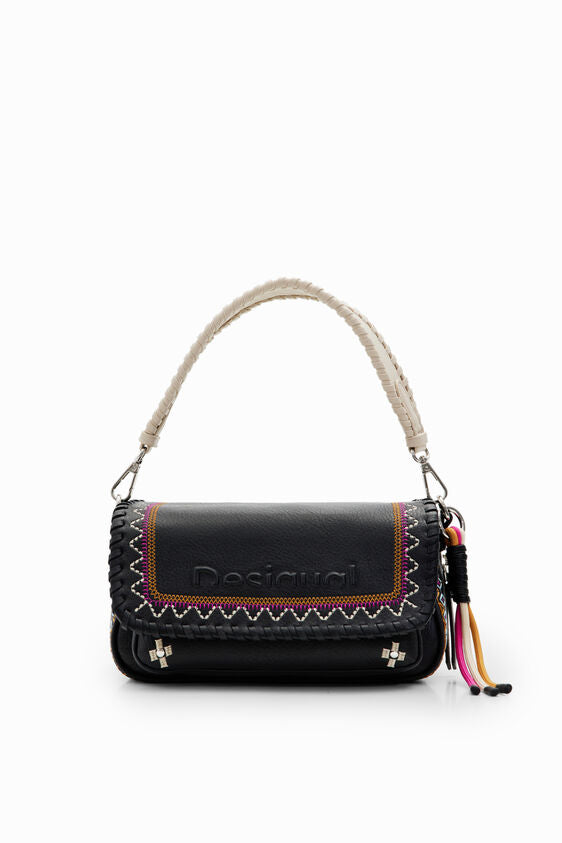 Desigual Midsize Embroidered Crossbody Bag - Black/Multi