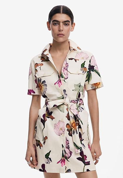 Desigual Monica Print Dress - Off White