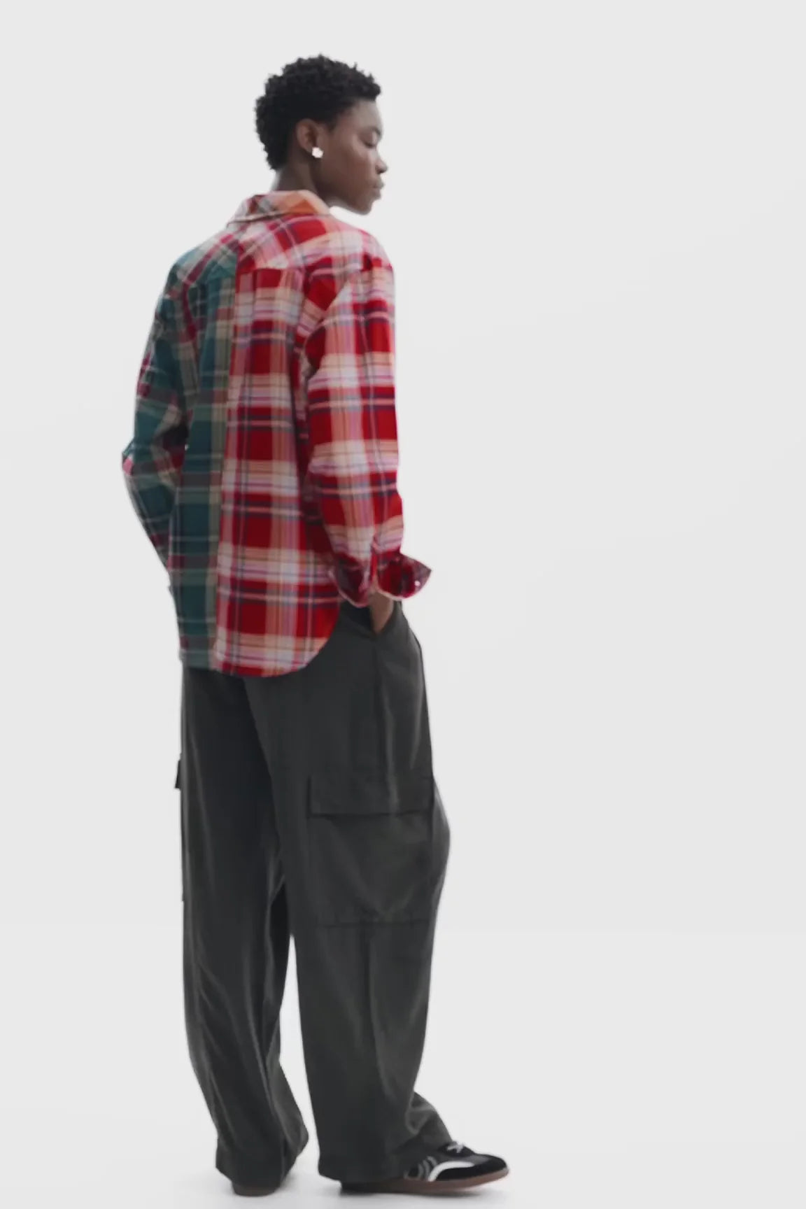 Desigual Patchwork Check Print Shirt - Tabaco