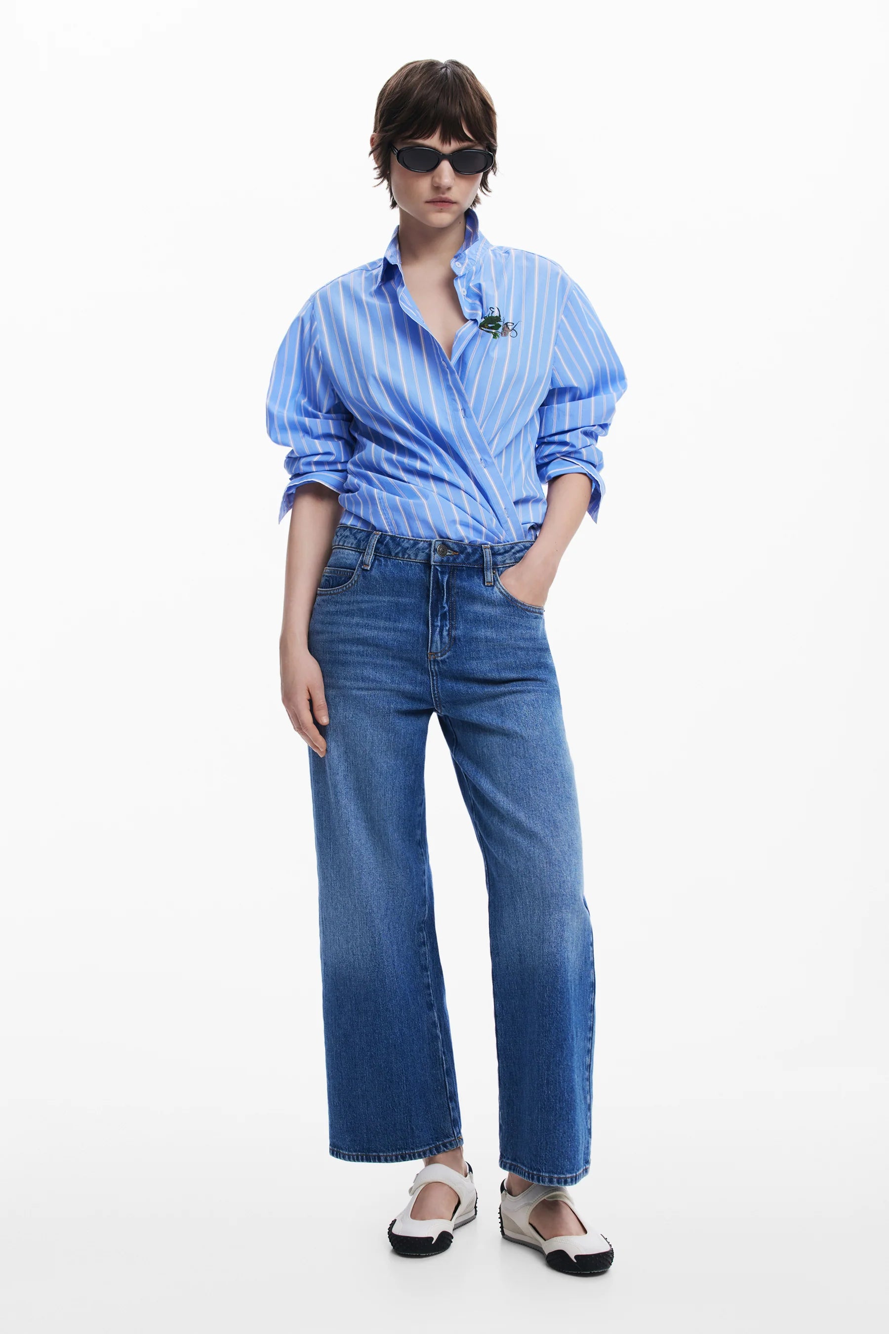 Desigual Oversized Striped Shirt 