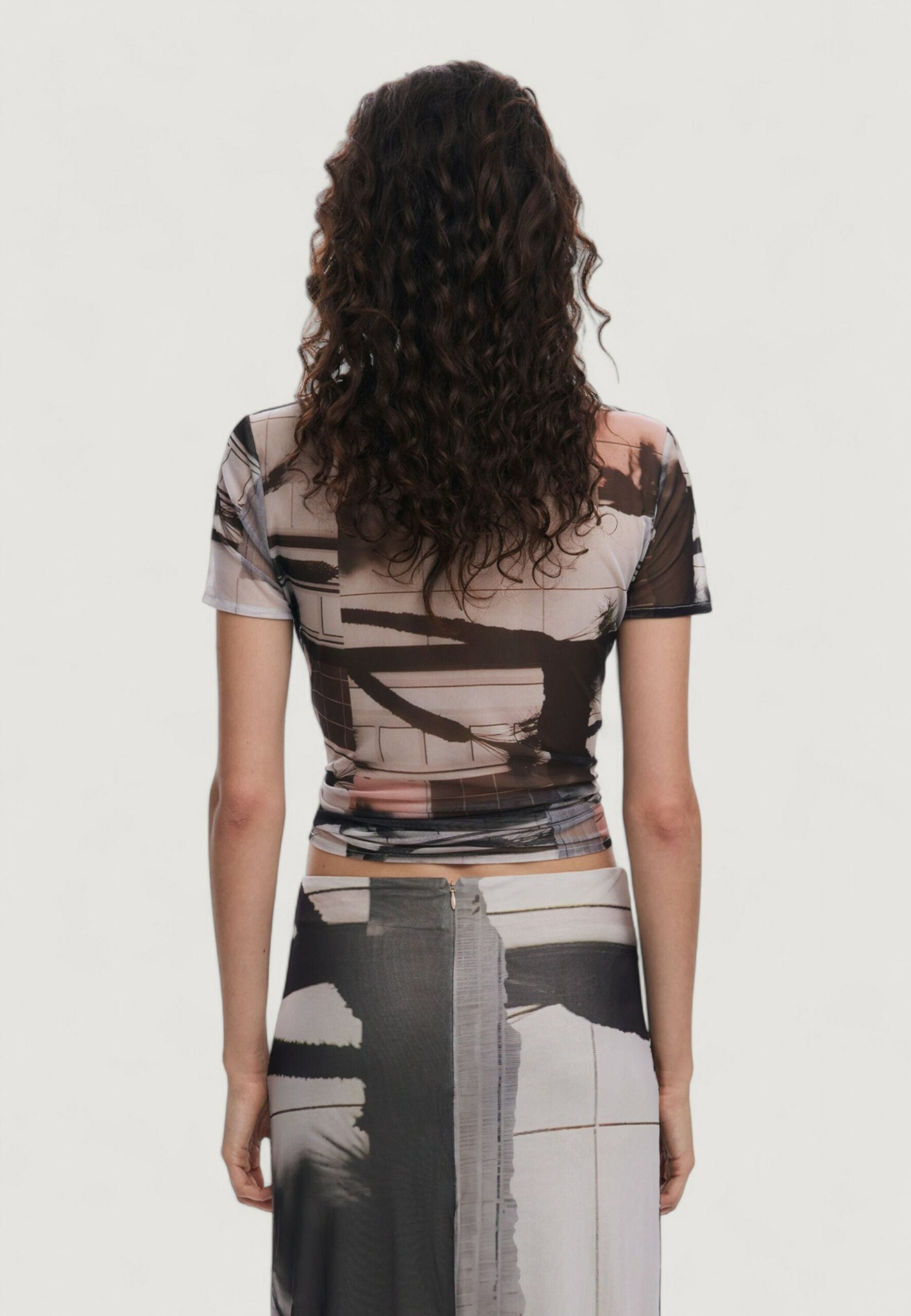 Desigual Mesh Print Top - Multi