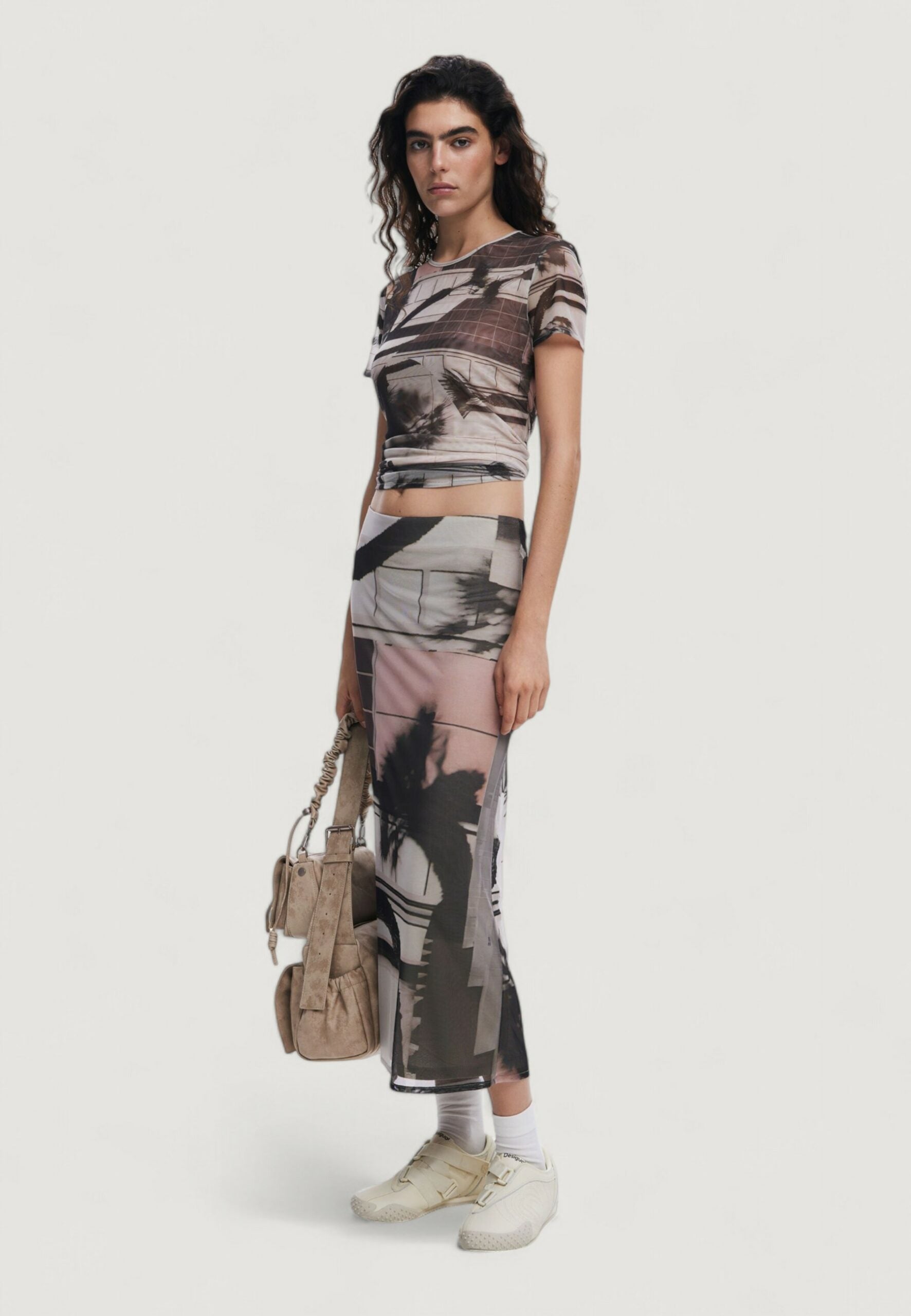 Desigual Mesh Print Top - Multi
