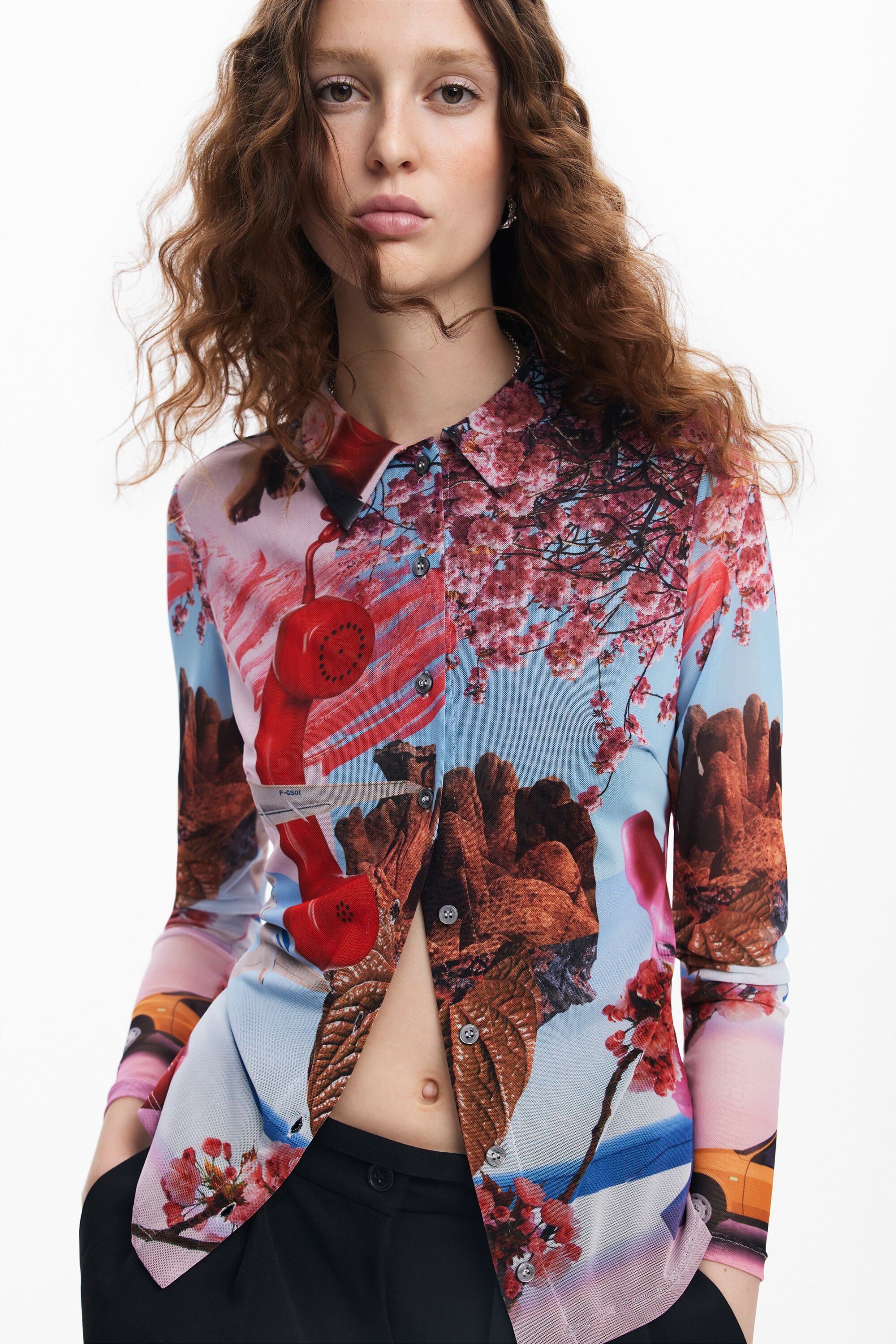 Desigual Mesh Shirt - Print Design By M. Christian Lacroix