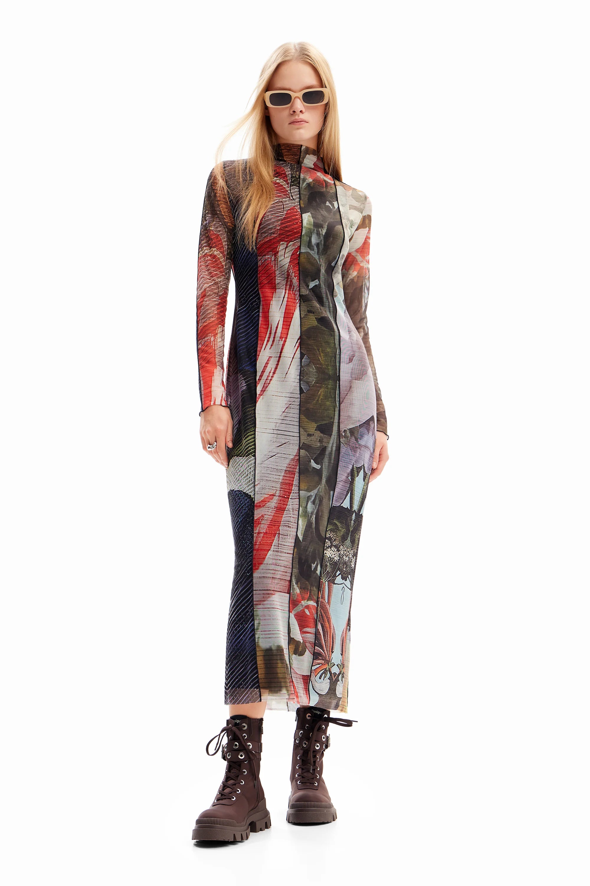 Desigual Mesh Print Slip Dress - Autumn Print