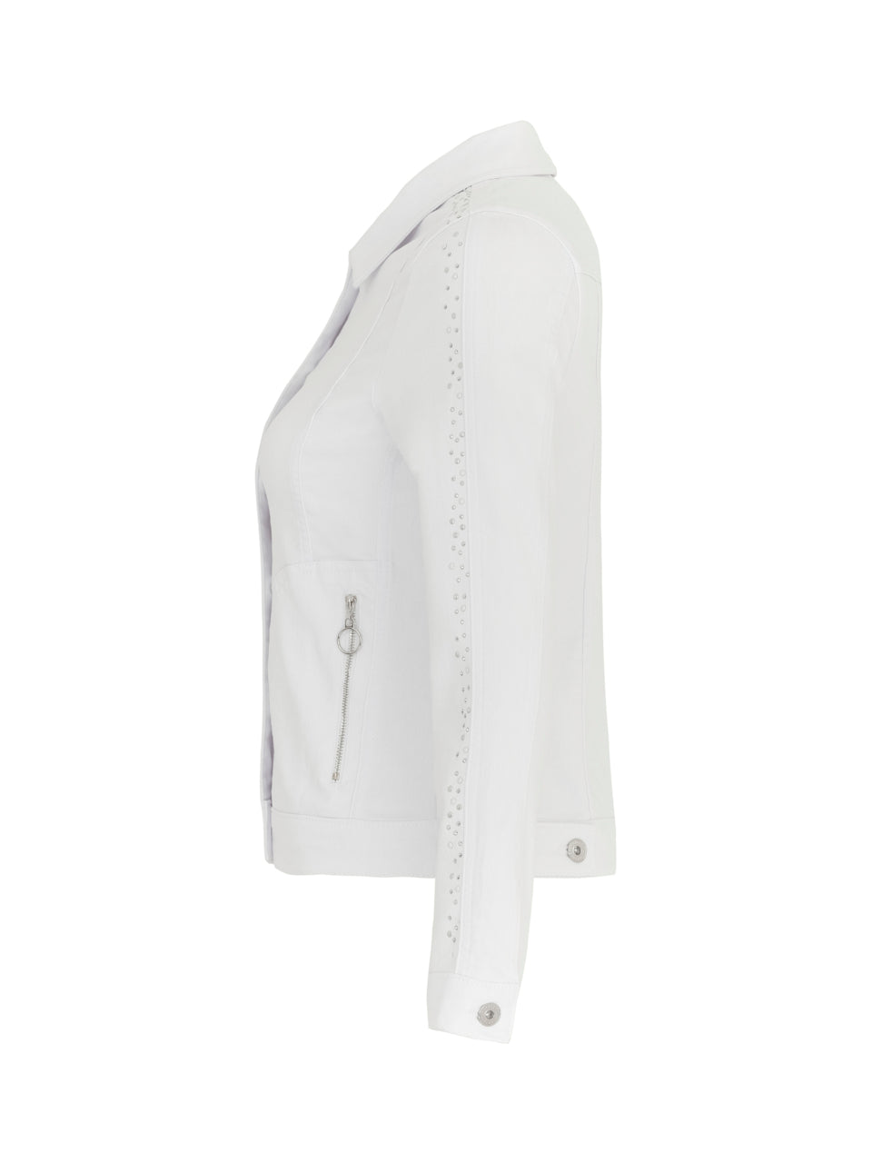 Dolcezza Rhinestone Detailed Jacket - White
