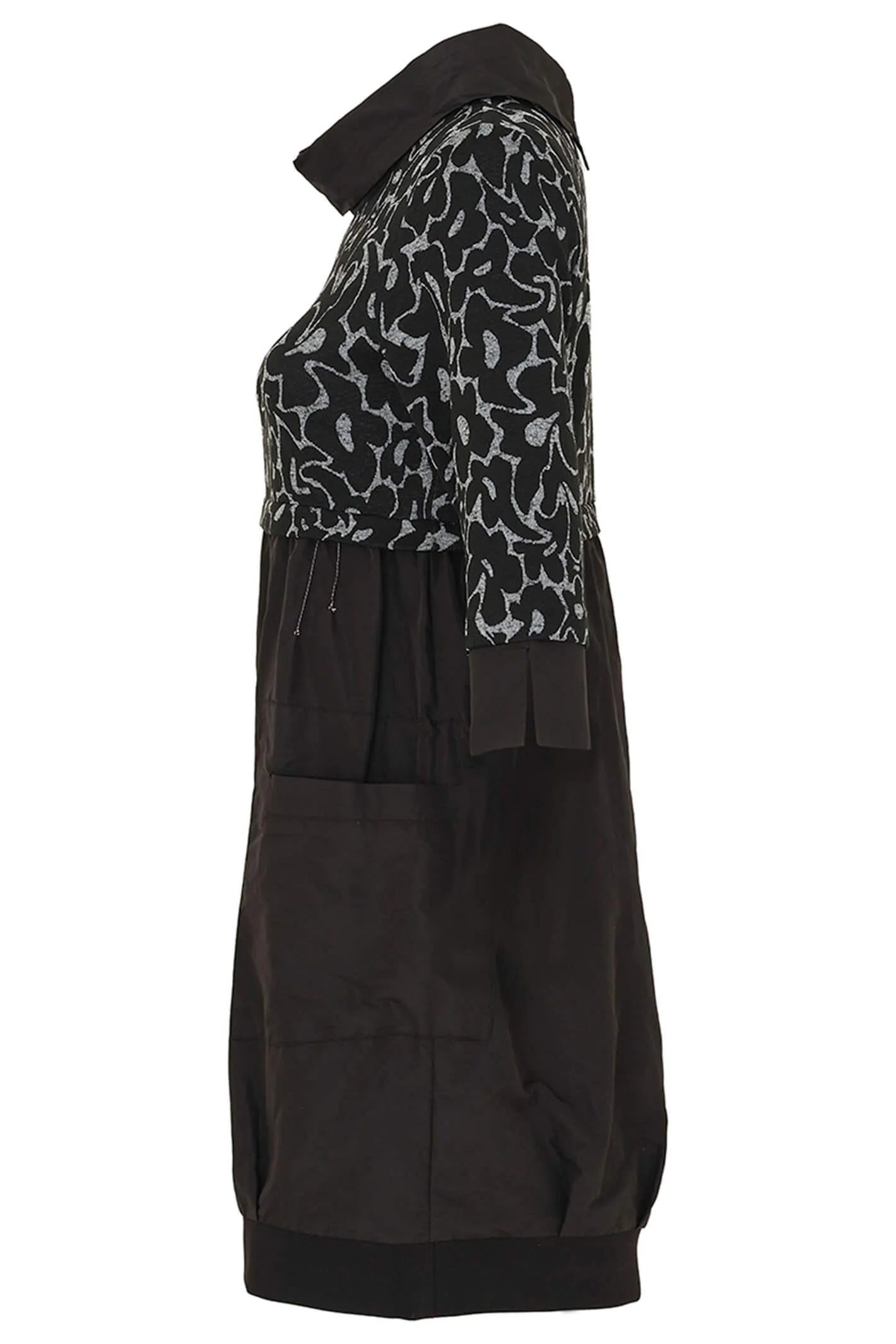 Dolcezza Cowl Neck Balloon Dress 73154 - Black/Grey