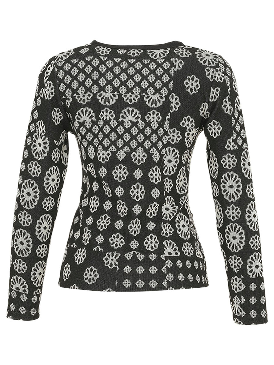 Dolcezza Zip Print Cardigan - Black/ White