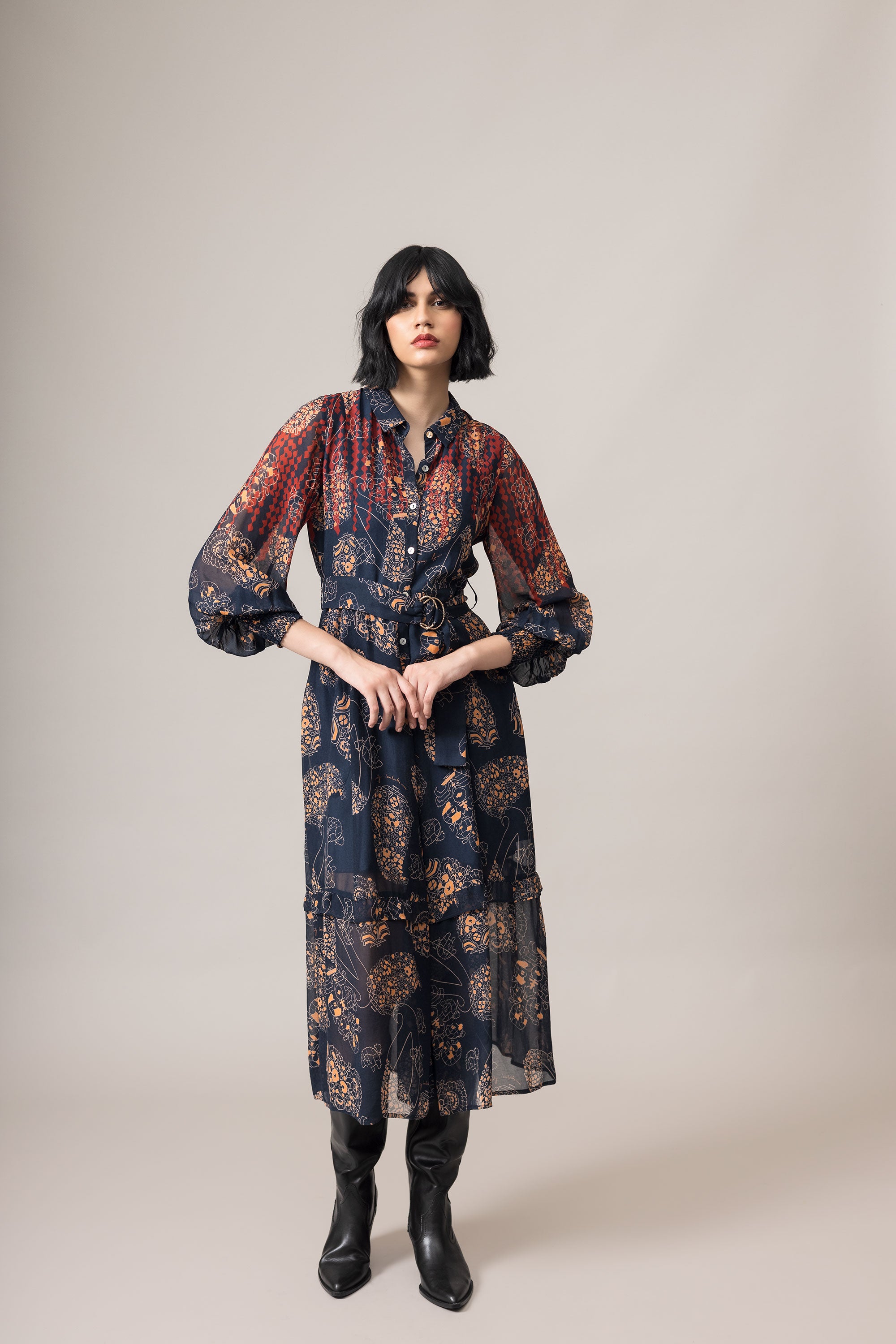 Emily Lovelock June Dress - Midnight Blue