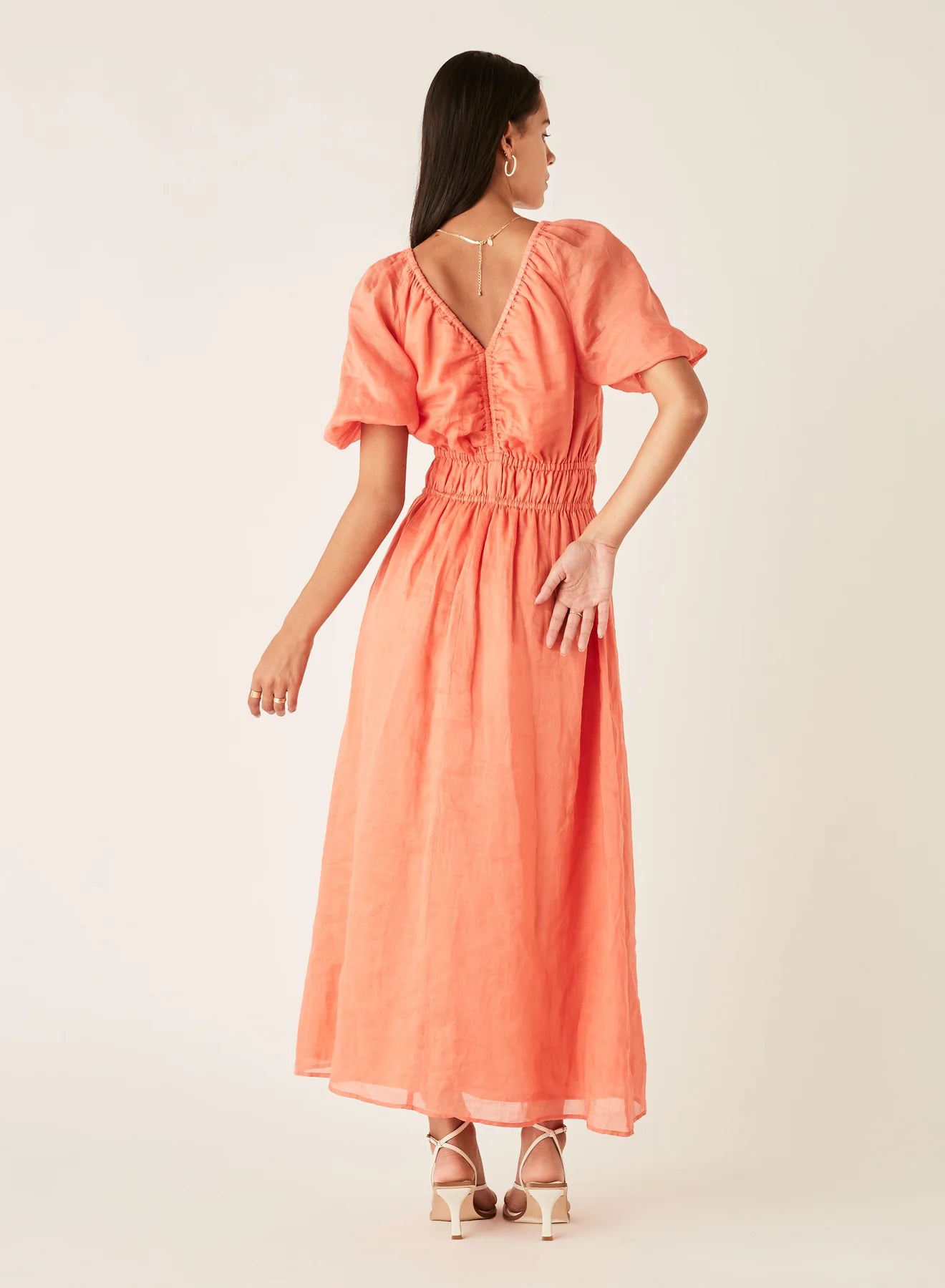 Esmaee Palms Midi Dress - Blood Orange