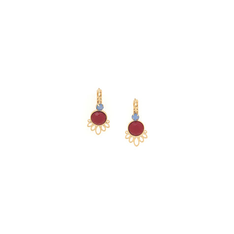 Frank Herval Joy French Hook Stone Earings - 2 Tone