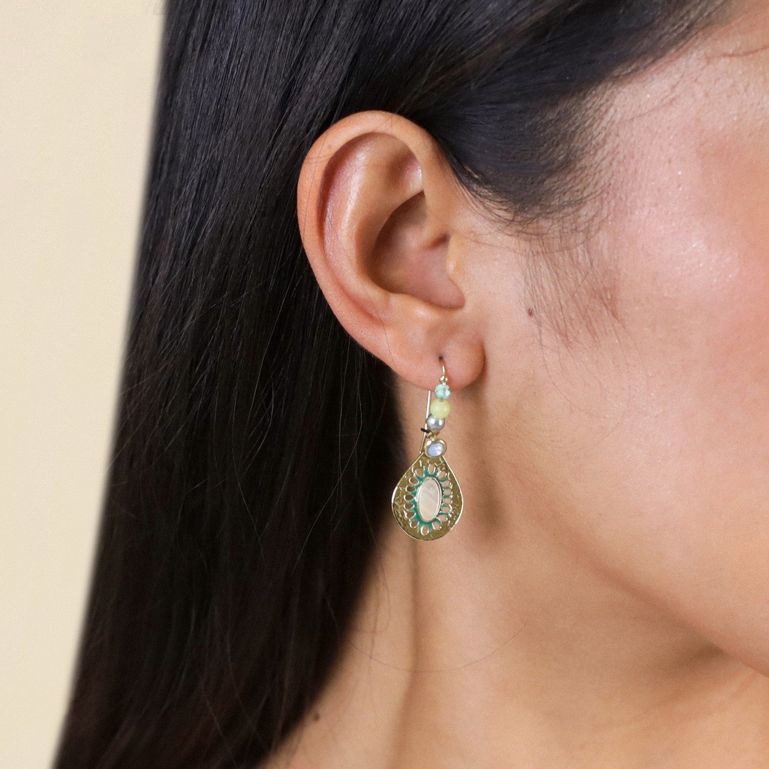 Frank Herval Zelie Stone Earings - Gold