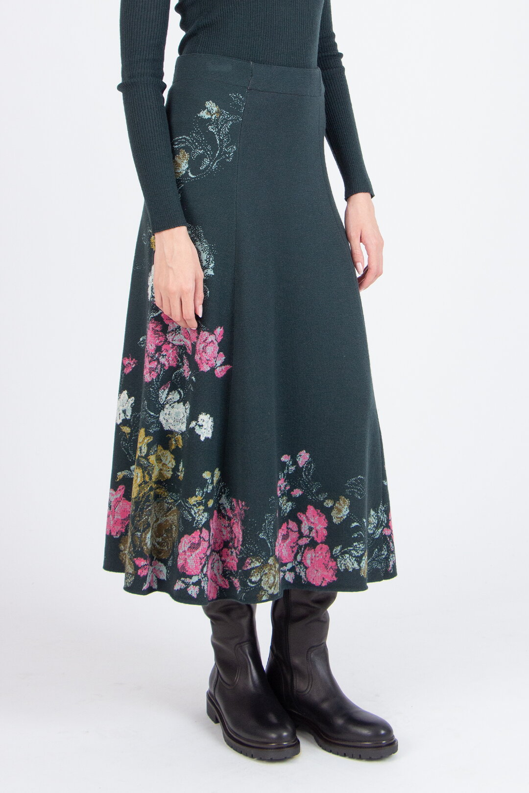 Ivko Midi Skirt Furnishing Florals - Forest