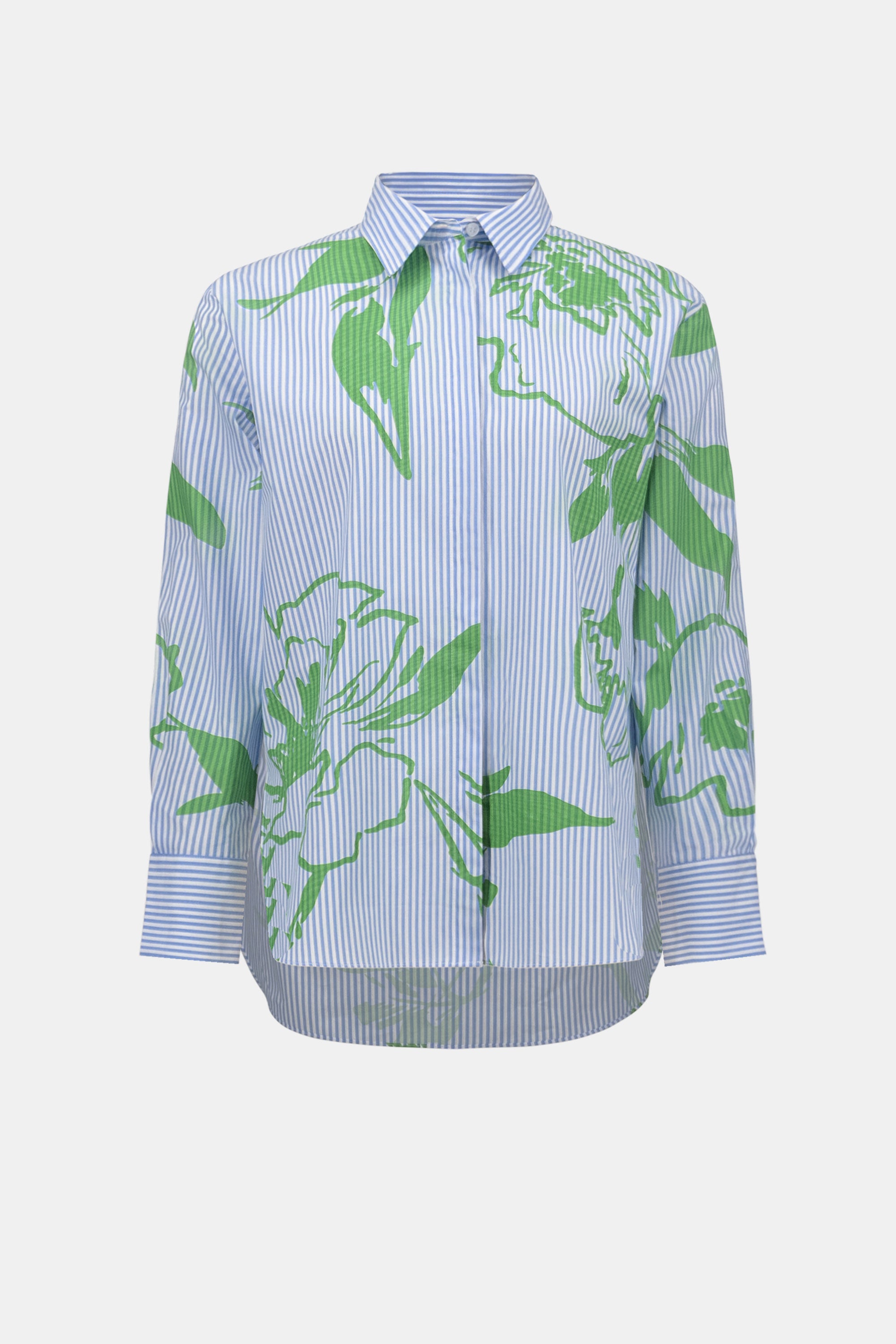 Joseph Ribkoff Stripe Floral Print Boxy Blouse 262951 - Vanilla/ Multi