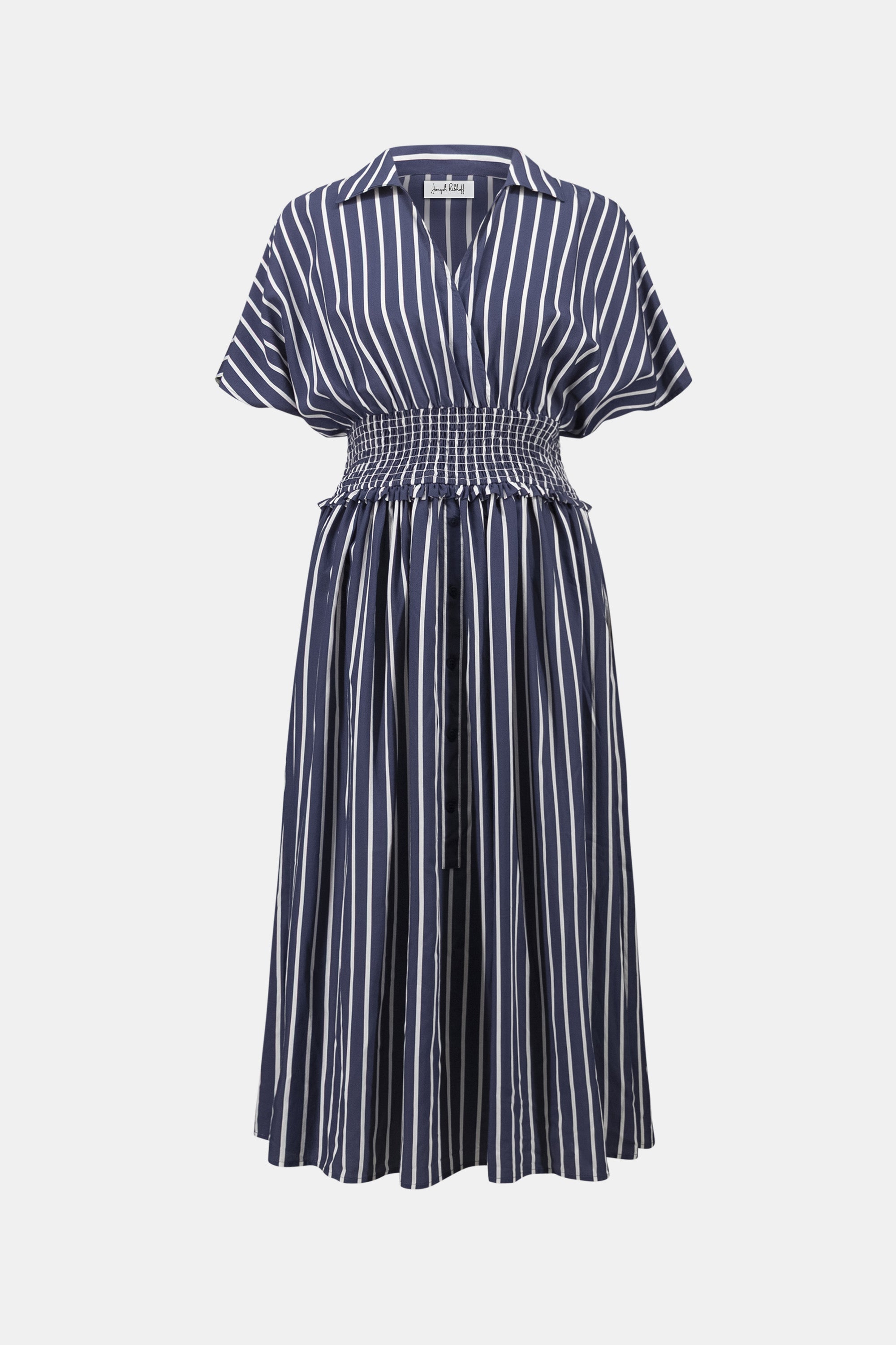 Joseph Ribkoff Stripe Fit And Flare Dress 262912 - Blue/ White