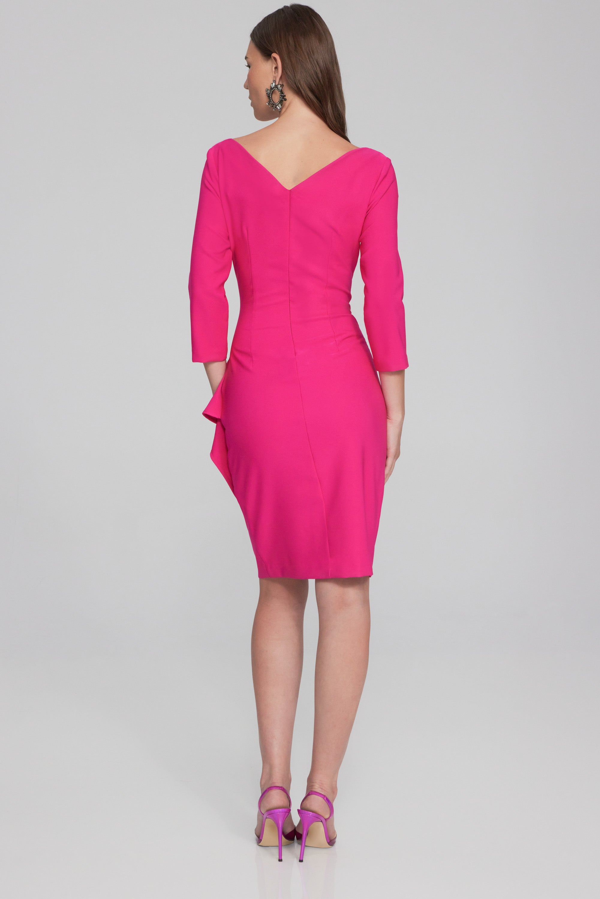 Joseph Ribkoff Lux Twill Wrap Dress 241705 - Rose Vibrant