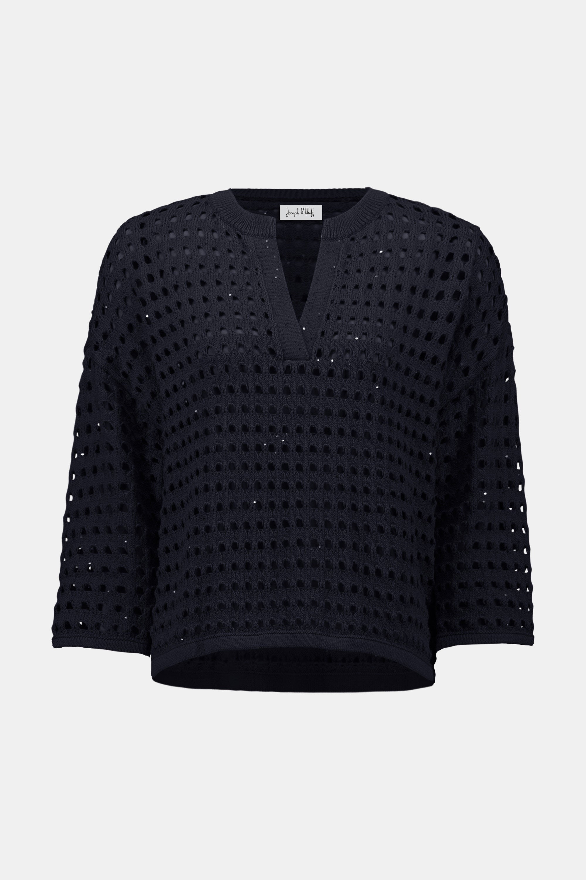 Joseph Ribkoff Open Stitch Boxy Sweater 261925 - Midnight Blue