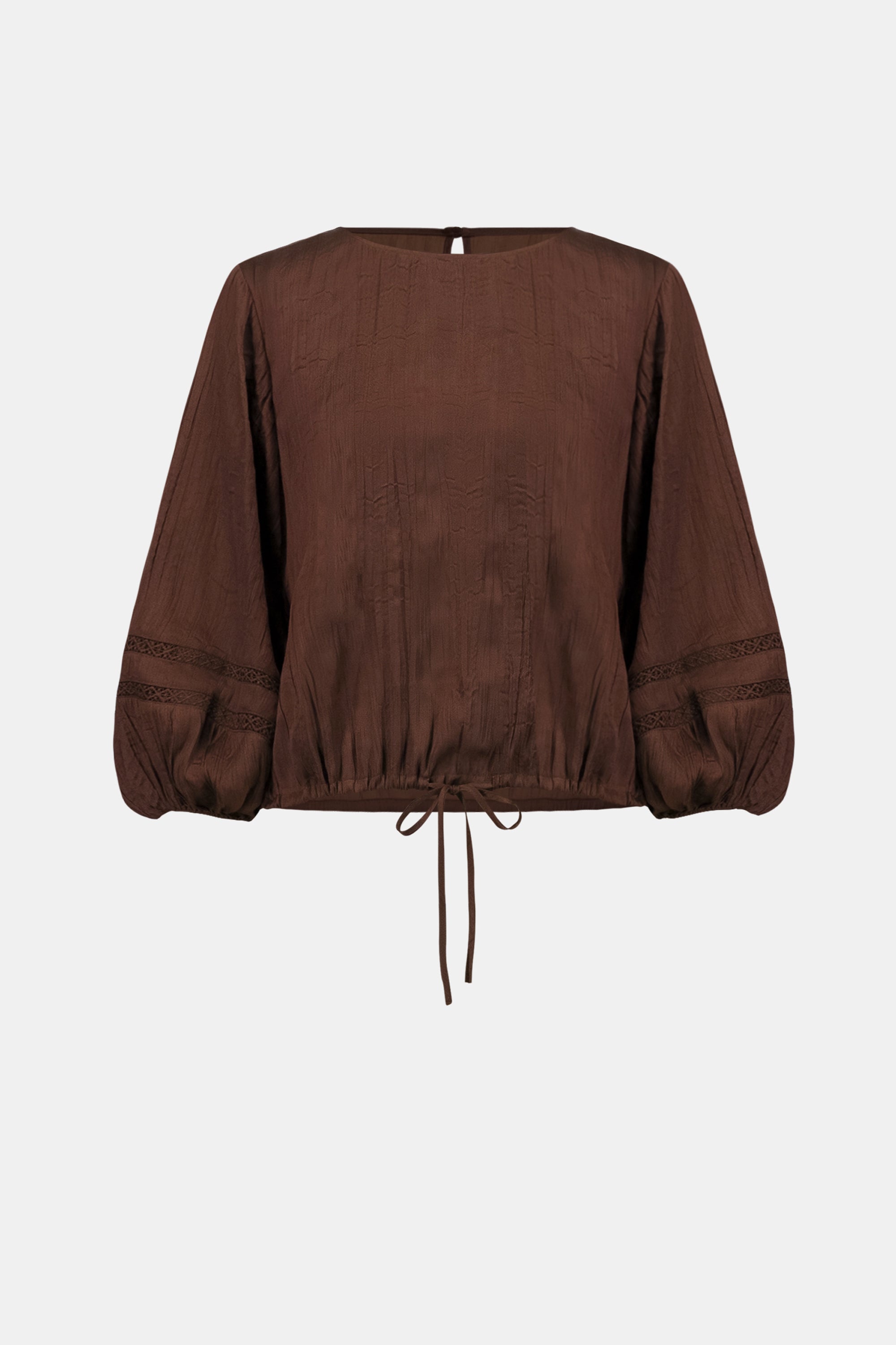 Joseph Ribkoff Pleated Satin Cocoon Top 262959 - Mahogany