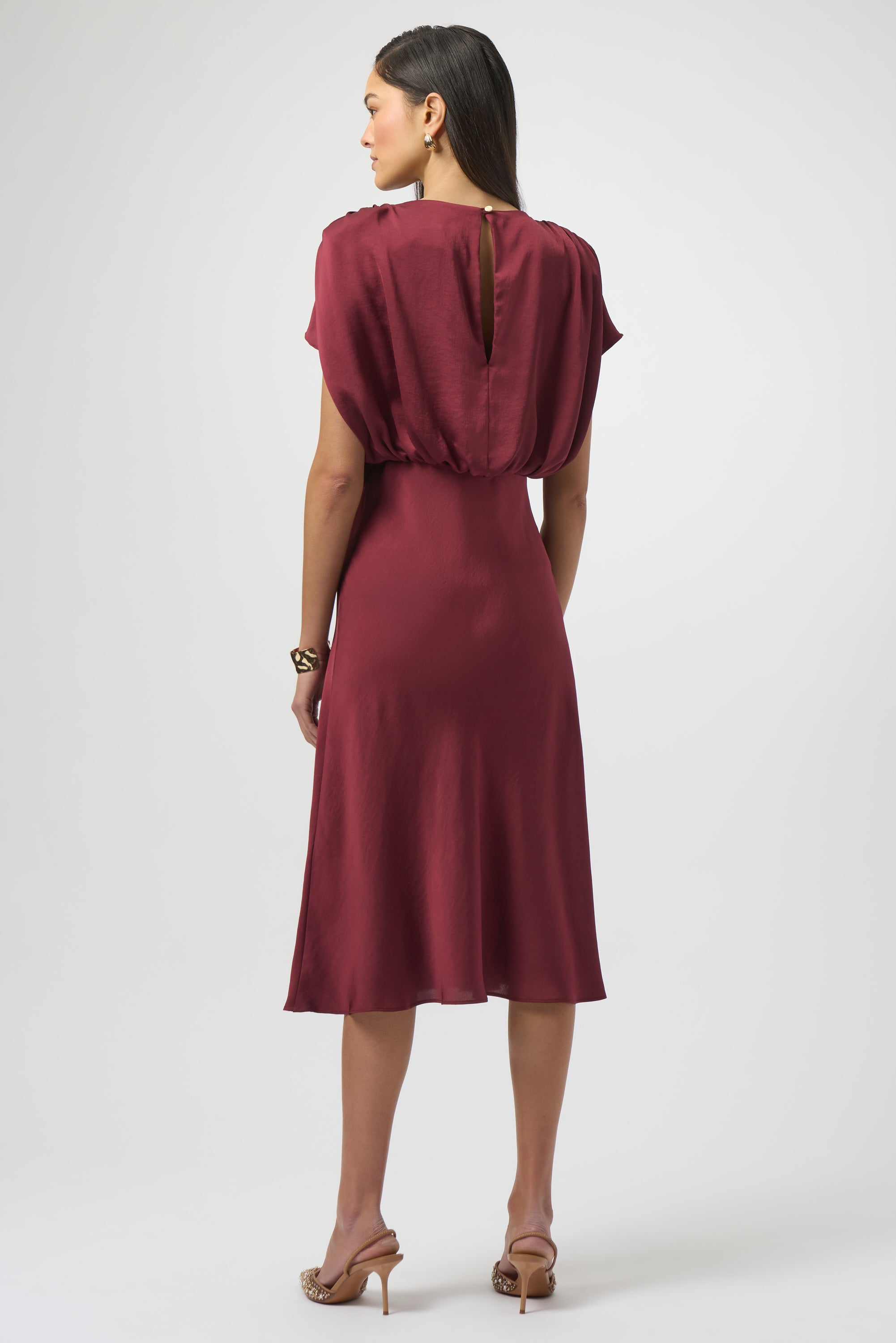 Joseph Ribkoff Blouson A-Line Dress 254049 - Merlot