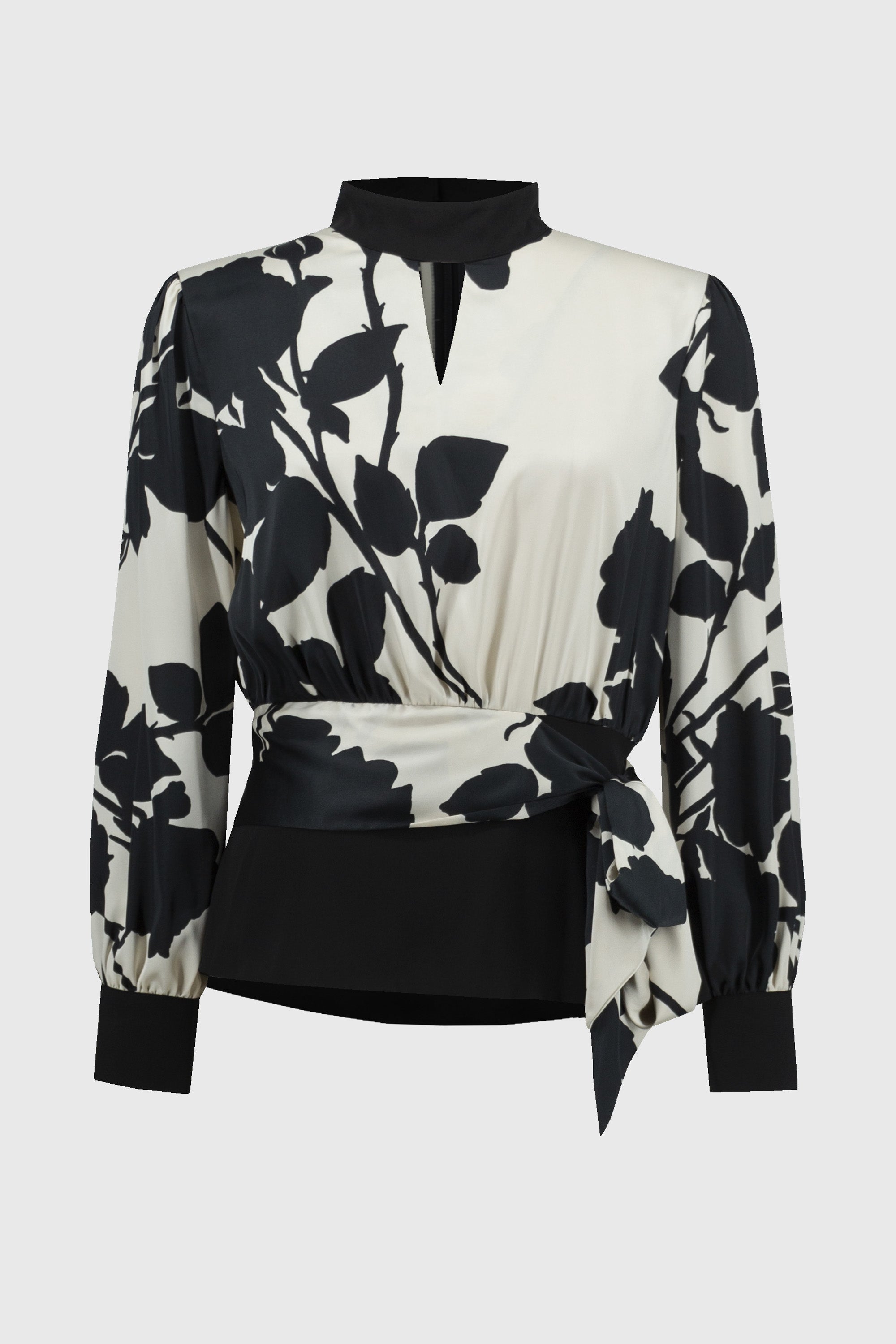 Joseph Ribkoff Floral Print Top 244942 - Black/ Moonstone