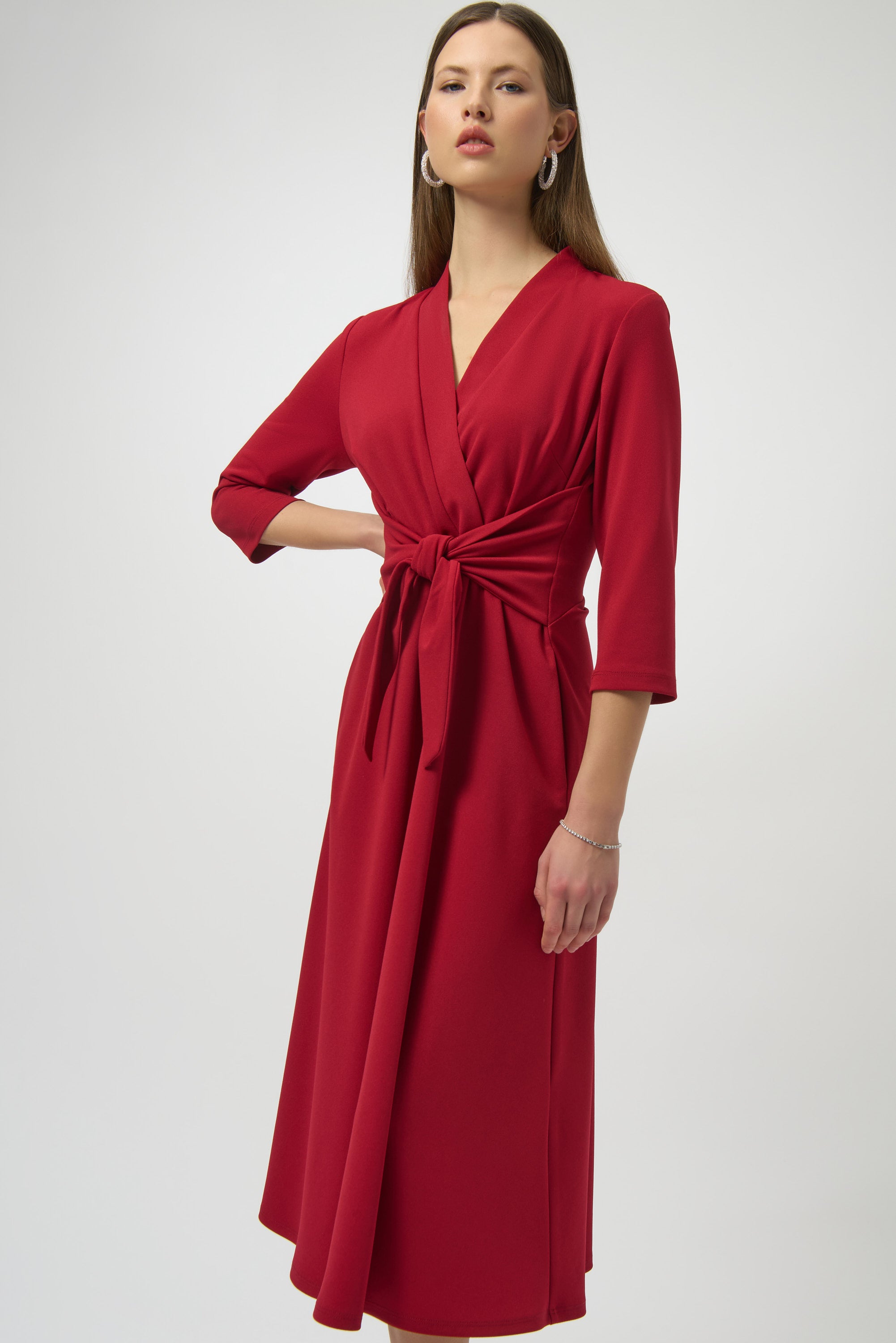 Joseph Ribkoff Fit & Flare Dress 254127 - Deep Cherry