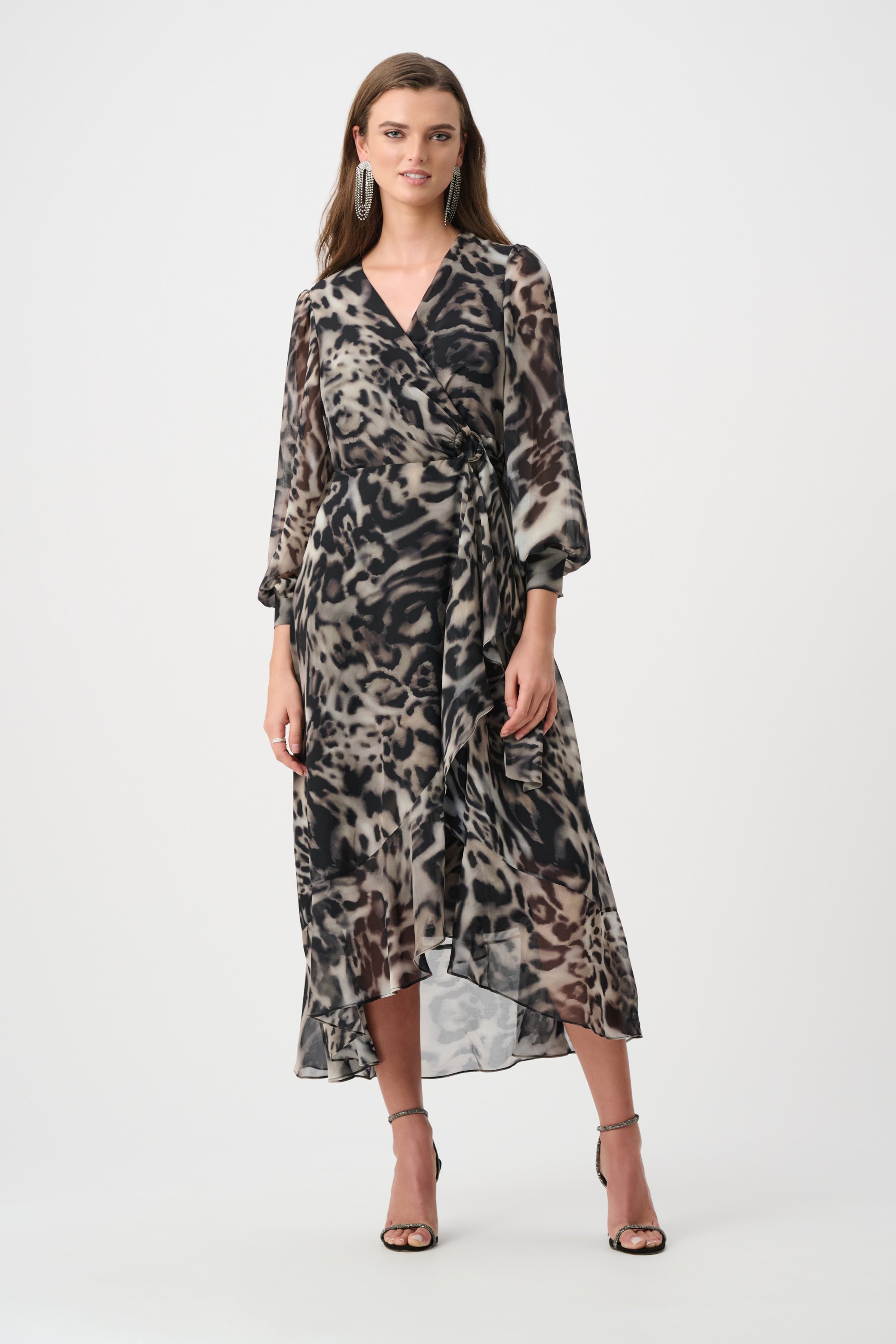 Joseph Ribkoff Signature Chiffon Printed Fit & Flare Dress 263739 - Gr Trends Boutique Midland Joseph Ribkoff Signature Chiffon Printed Fit & Flare Dress 263739 - Gr Trends Boutique Midland
