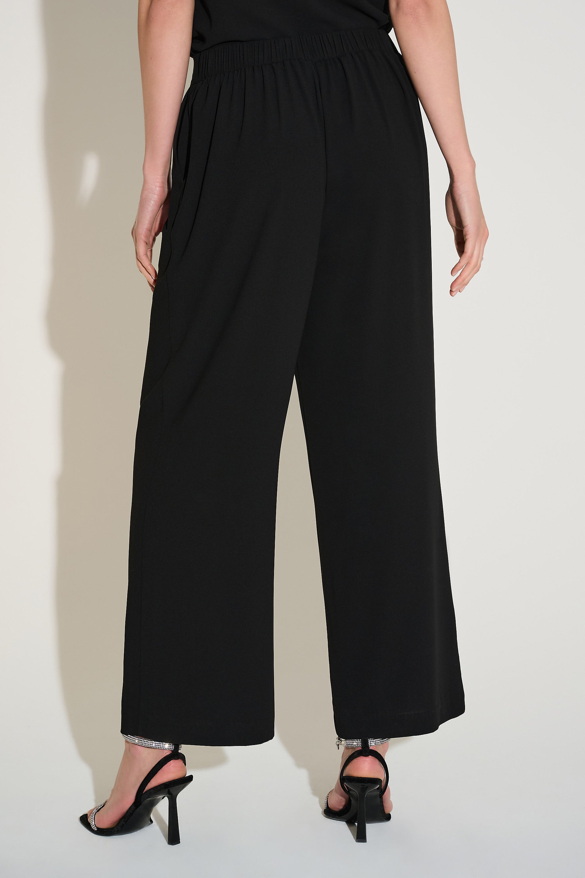 Joseph Ribkoff Signature Georgette Straight Leg Pants 253756 - Black