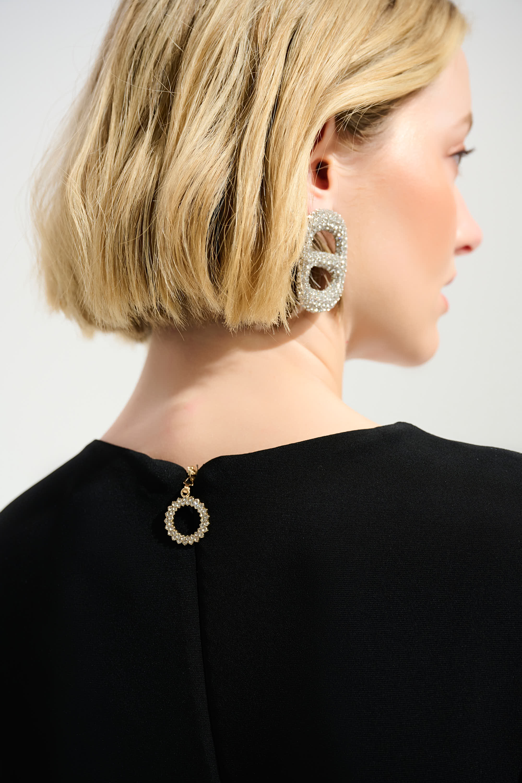 Joseph Ribkoff Signature Wide Leg Jumpsuit With Chiffon Sleeves 261761 - Black