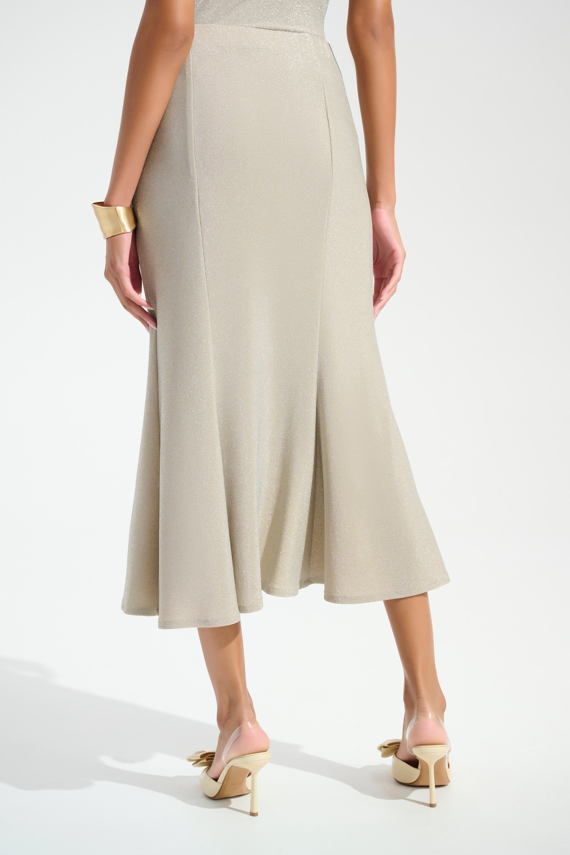 Joseph Ribkoff Signature Sparkle Trumpet Skirt 261748 - Champagne